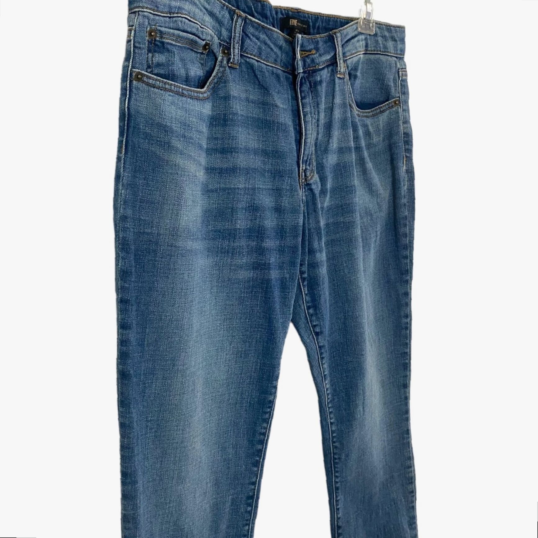 Frye Frye Straight-Leg Premium Denim Jeans Women's 6 Blue Medium Wash Stretch Denim Jeans Size 28" / US 6 / IT 42 - 4 Thumbnail