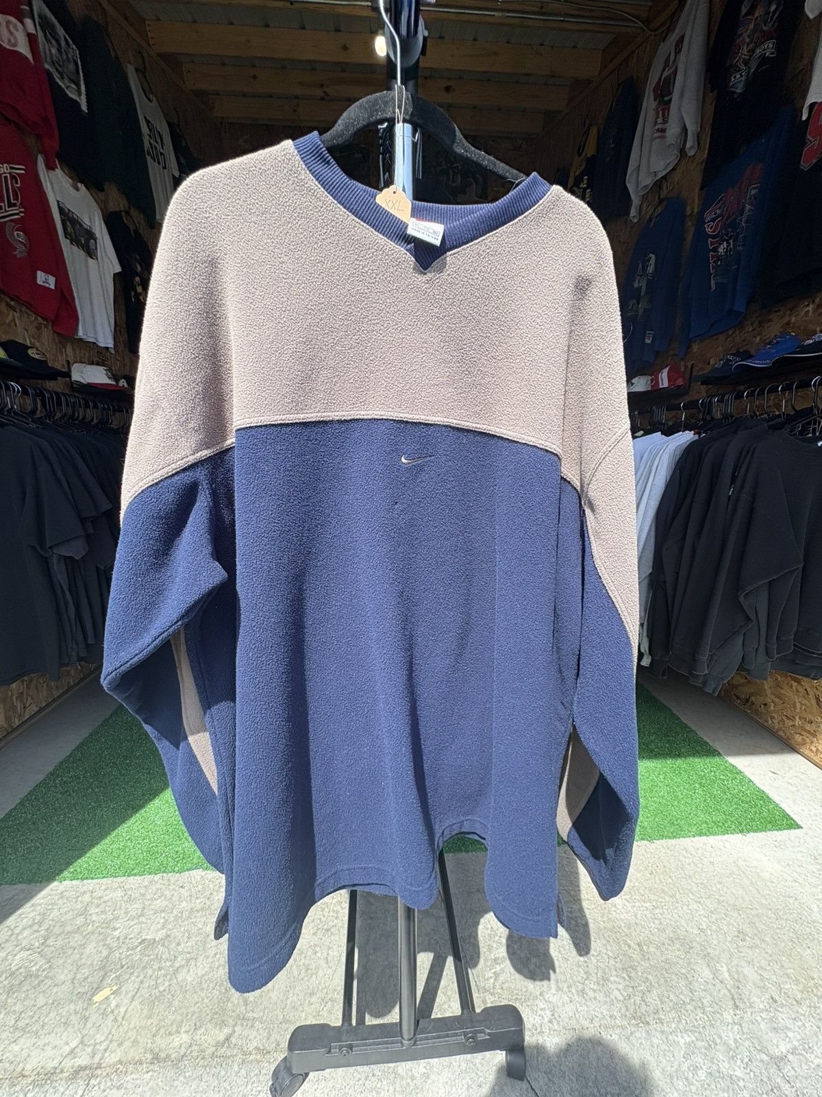 Japanese Brand × Nike × Vintage Vintage 1990s Nike Fleece Long Sleeve Shirt Size US XXL / EU 58 / 5 - 1 Thumbnail