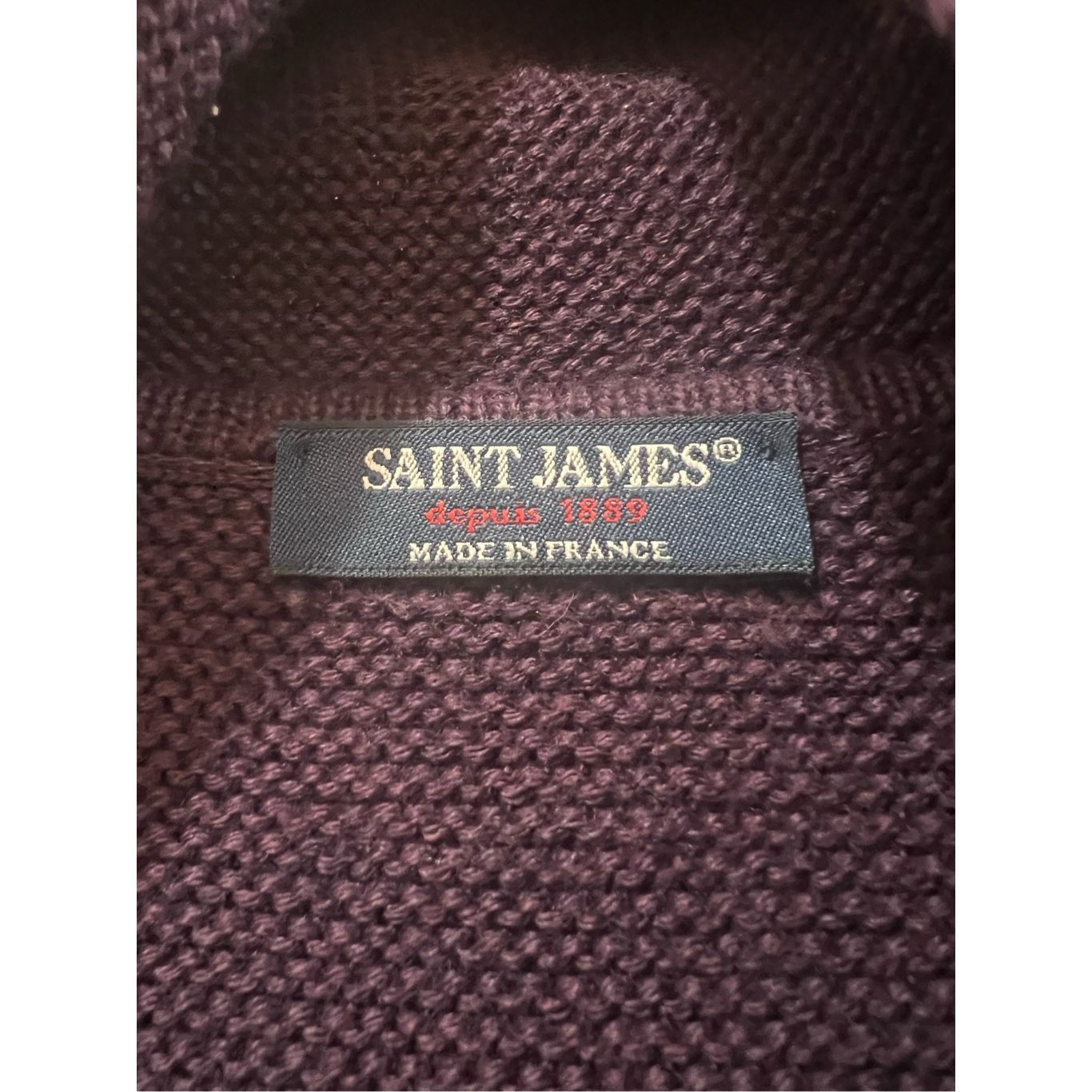 Saint James Saint James Plum Grape Sweater Cardigan Knit Wool blend Butt Size M / US 6-8 / IT 42-44 - 3 Thumbnail