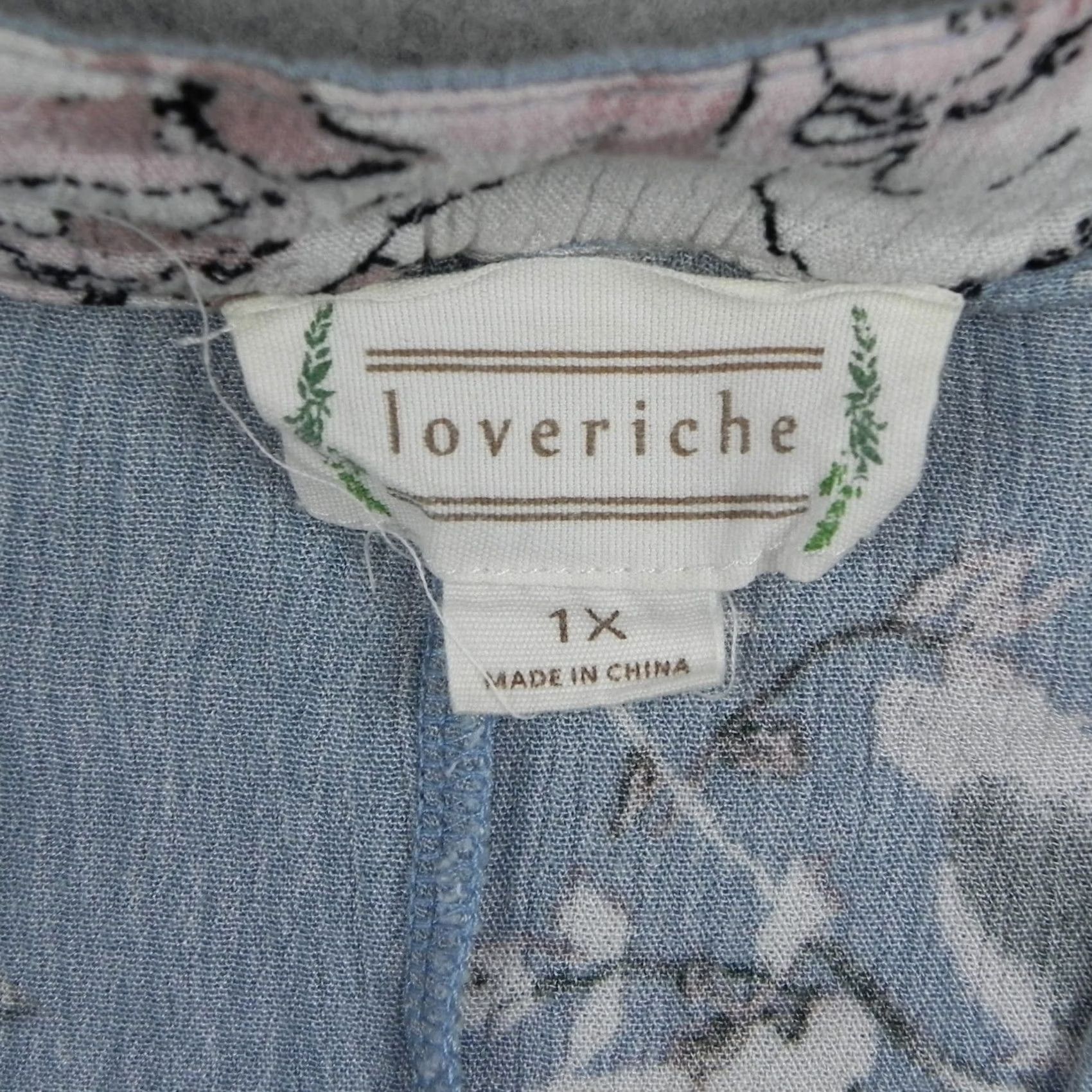 Vintage Loveriche Kimono Cardigan Womens 1X Boho Ruffle Sleeve Jacket Open Front Floral Blue Size XL / US 12-14 / IT 48-50 - 4 Thumbnail