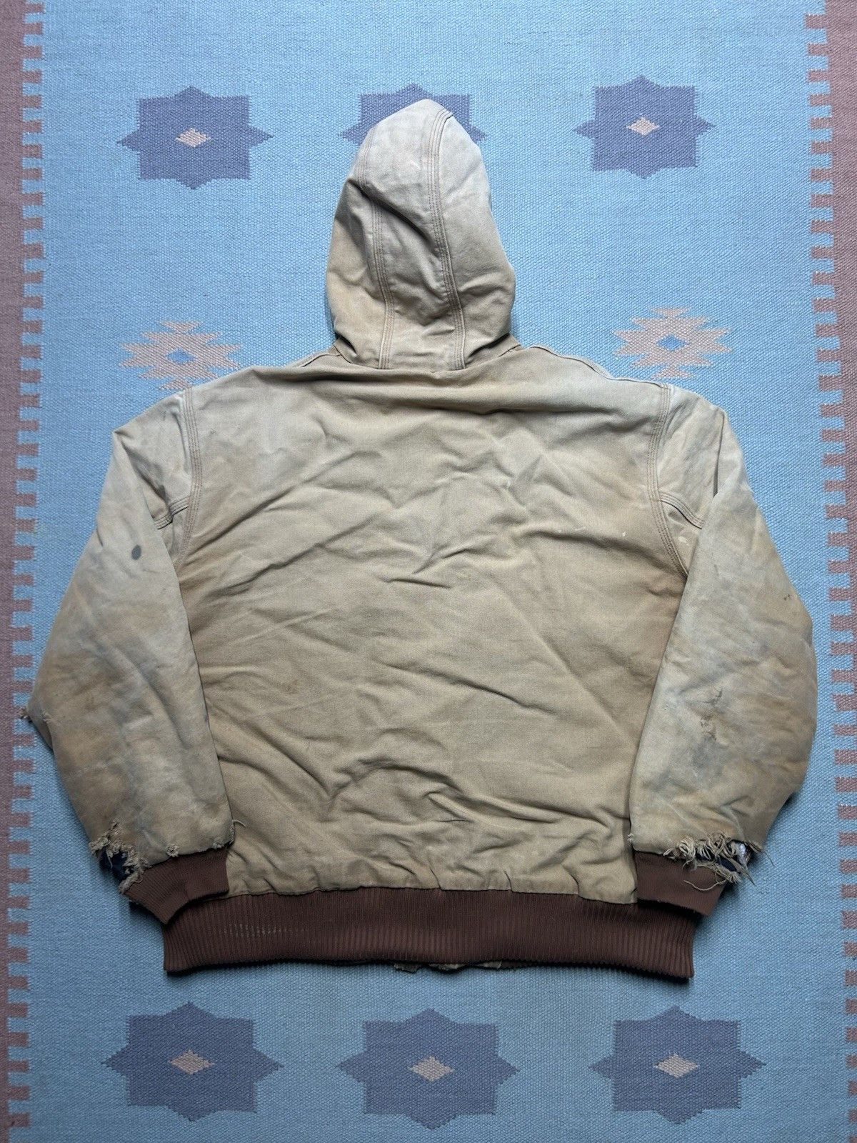 Vintage Vtg Carhartt hooded work jacket j130 j140 distressed fade XL Size US XL / EU 56 / 4 - 7 Thumbnail