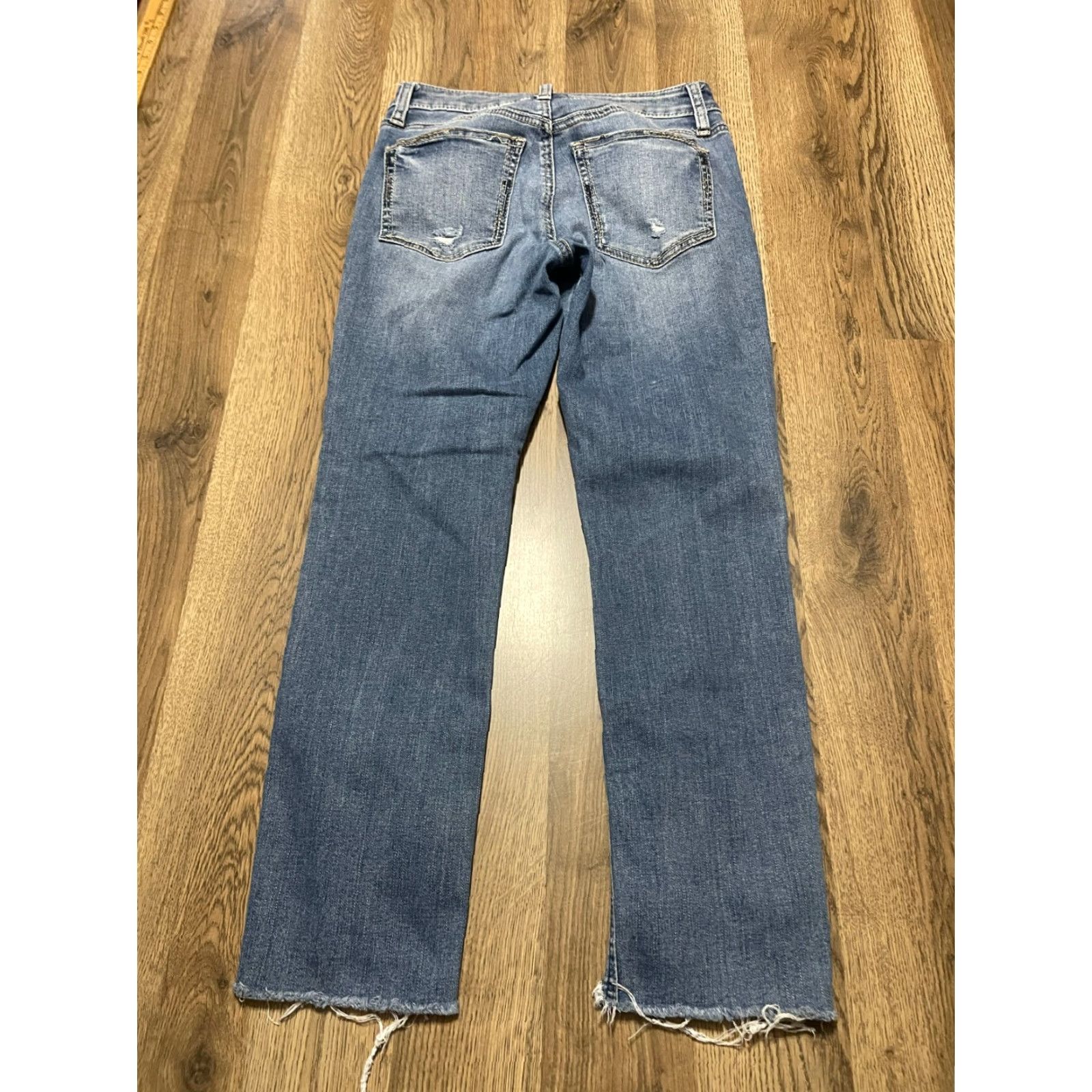 Silver Jeans Co. Silver Jeans Women's Denim Avery Slim Crop Jeans 27/26 Blue Cropped Raw Hem Size 27" / US 4 / IT 40 - 2 Thumbnail