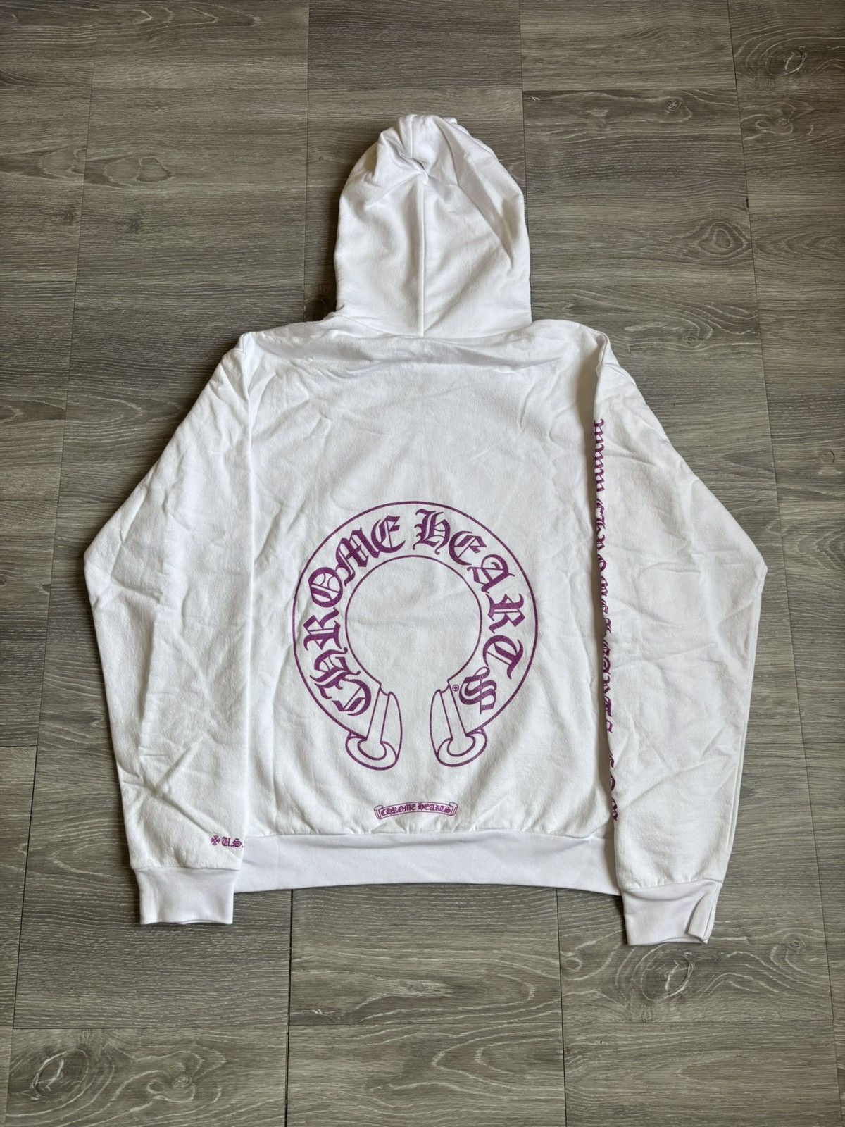 Chrome Hearts Chrome Hearts White Purple Glitter Horseshoe Hoodie Size US L / EU 52-54 / 3 - 1 Thumbnail