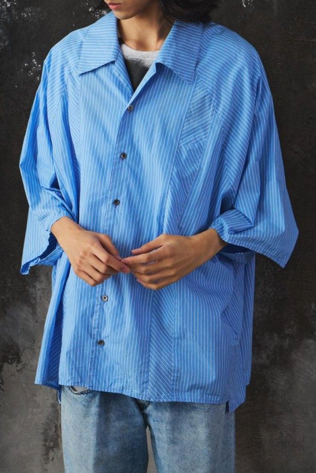 my beautiful landlet My Beautiful Landlet POPLIN STRIPED SLEEVE SHIRT blue Size US L / EU 52-54 / 3 - 1 Thumbnail