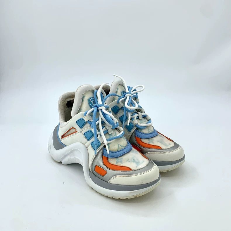 Louis Vuitton Louis Vuitton Color-block logo presbyopic lace-up high-top Size US 5.5 / IT 35.5 - 2 Thumbnail