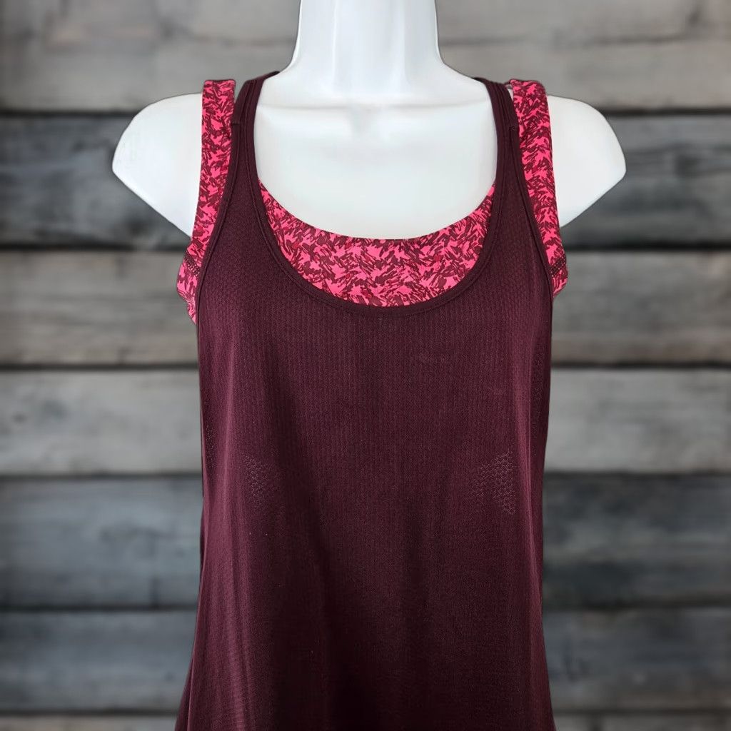 Lululemon Lululemon Womens Tank Top Sz 8 Burgundy Pink Layered Multicolor Activewear Tank Women's Size 8 Sleeveless Pullover Size M / US 6-8 / IT 42-44 - 1 Thumbnail