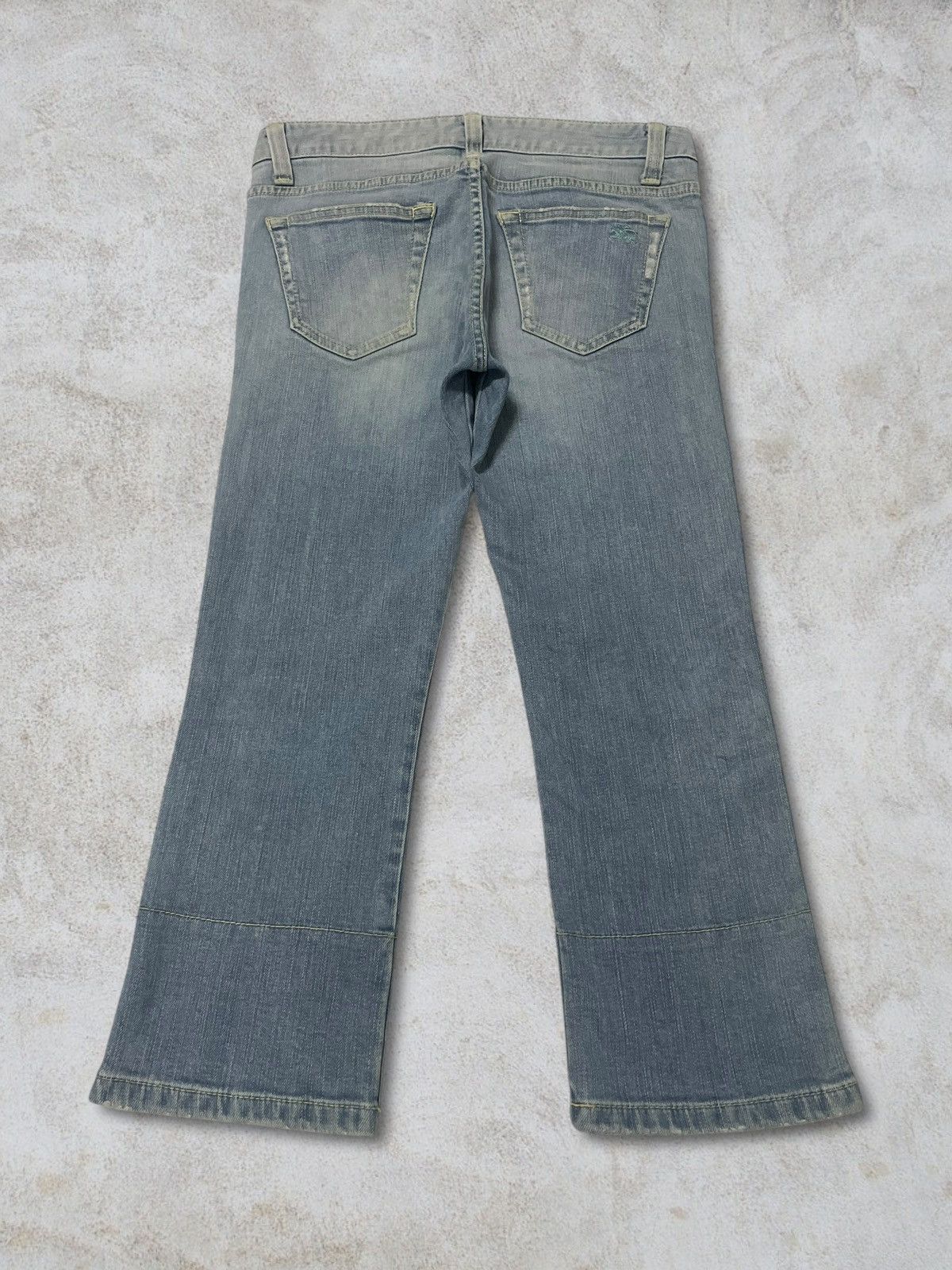Burberry Nova Check Linen Knee Short Jeans Y2K Style