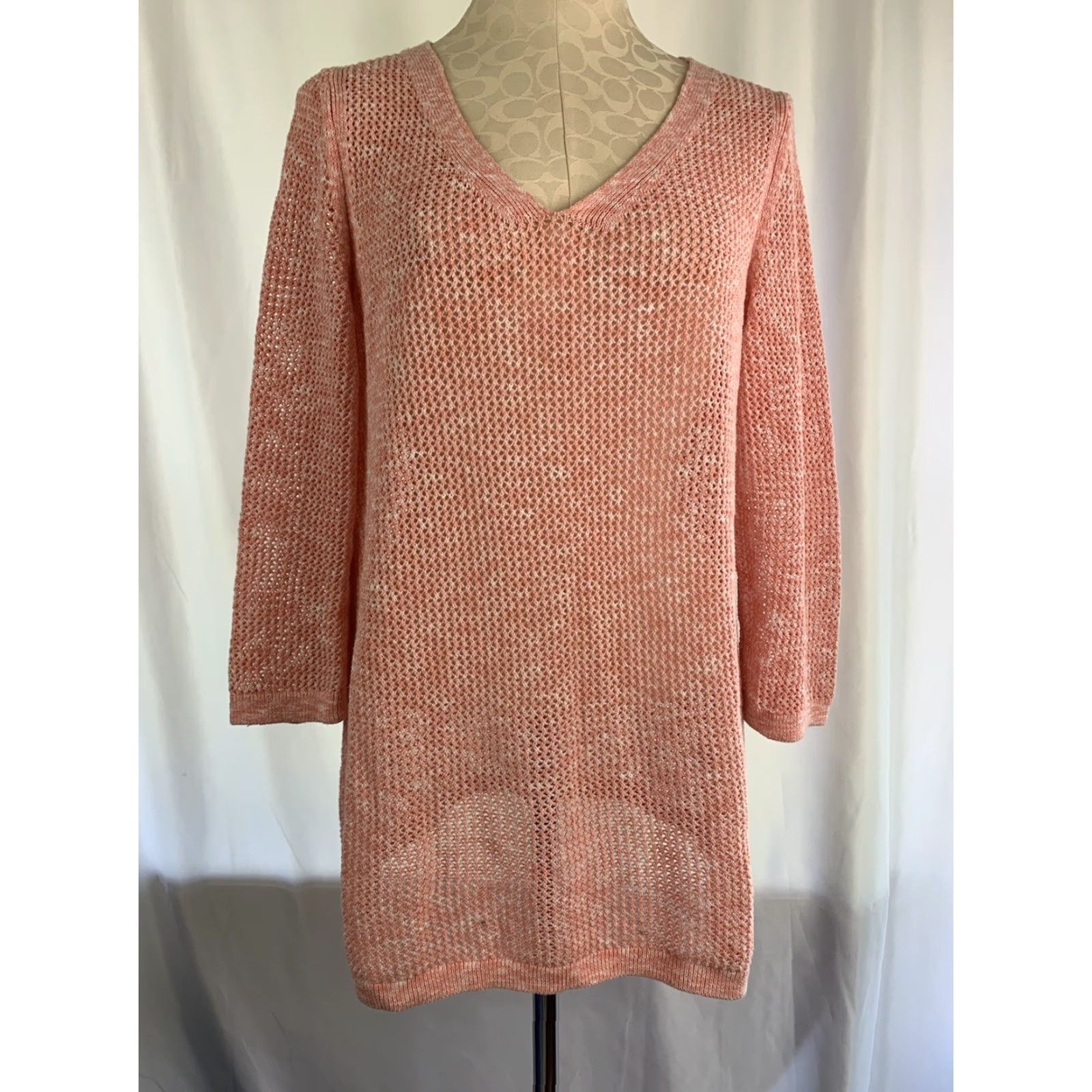 Talbots VINTAGE XL Talbots Pink Loose Knit Women's Sweater 100% Pima Cotton Pink Loose Knit Women's Sweater 100% Pima Cotton XL Talbots Womens Sweater Size XL / US 12-14 / IT 48-50 - 3 Thumbnail