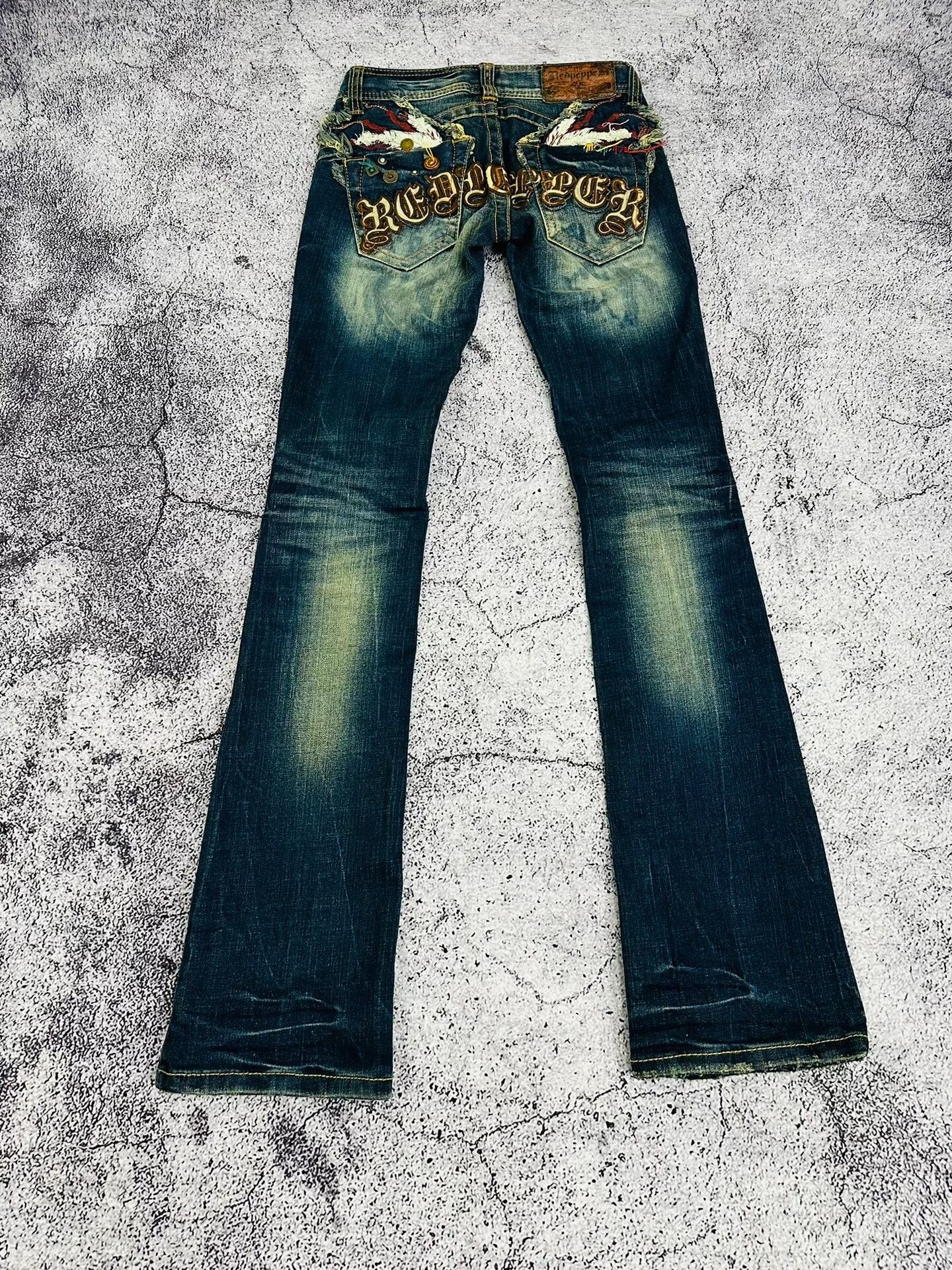 Rock Revival Distressed Denim Pants with Embroidery Details Size 24" / US 00 / IT 34 - 1 Thumbnail