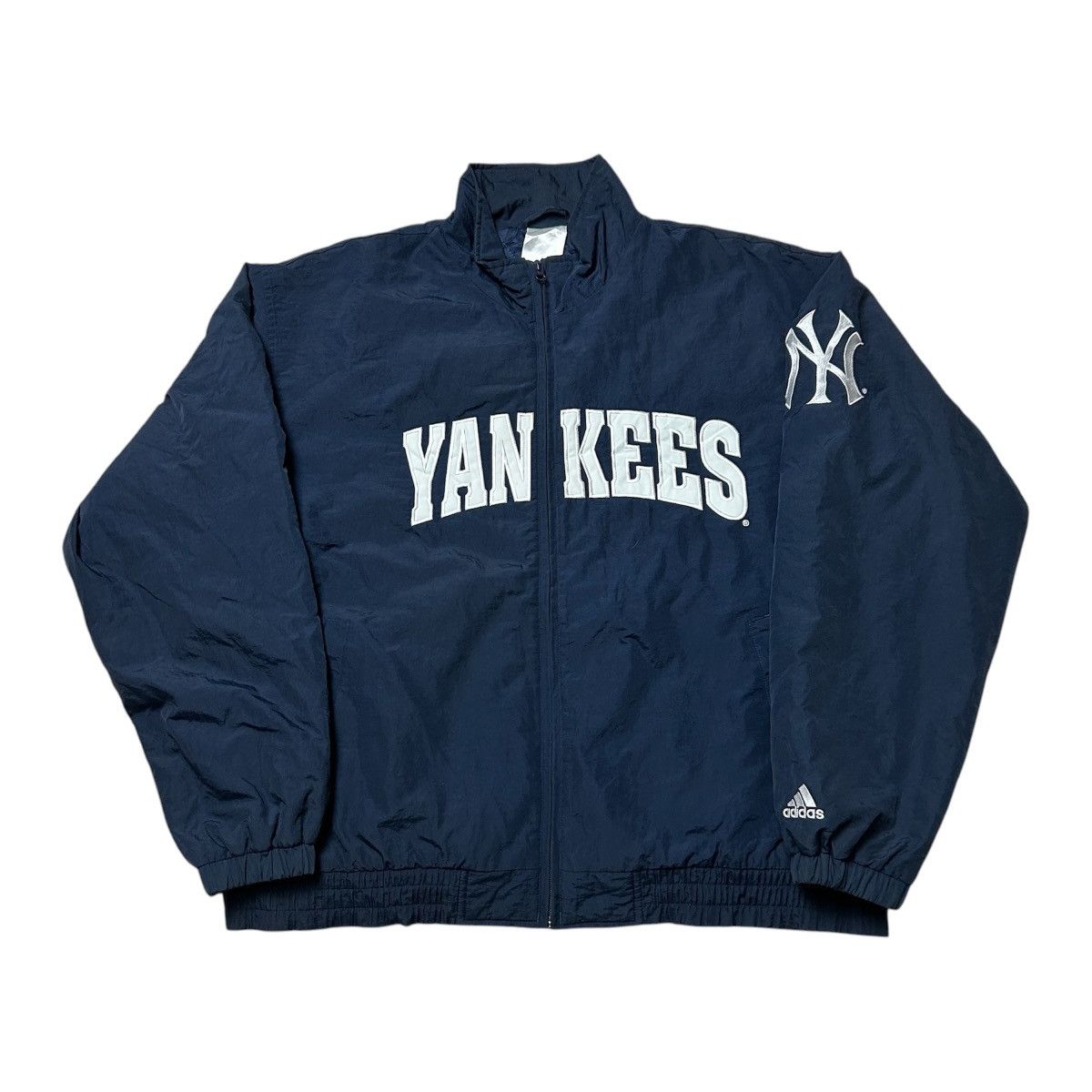 Adidas × MLB × New York Yankees Vintage adidas Bomber Jacket Emroidered Yankeeslogo Blue Zip Size US XXL / EU 58 / 5 - 1 Thumbnail