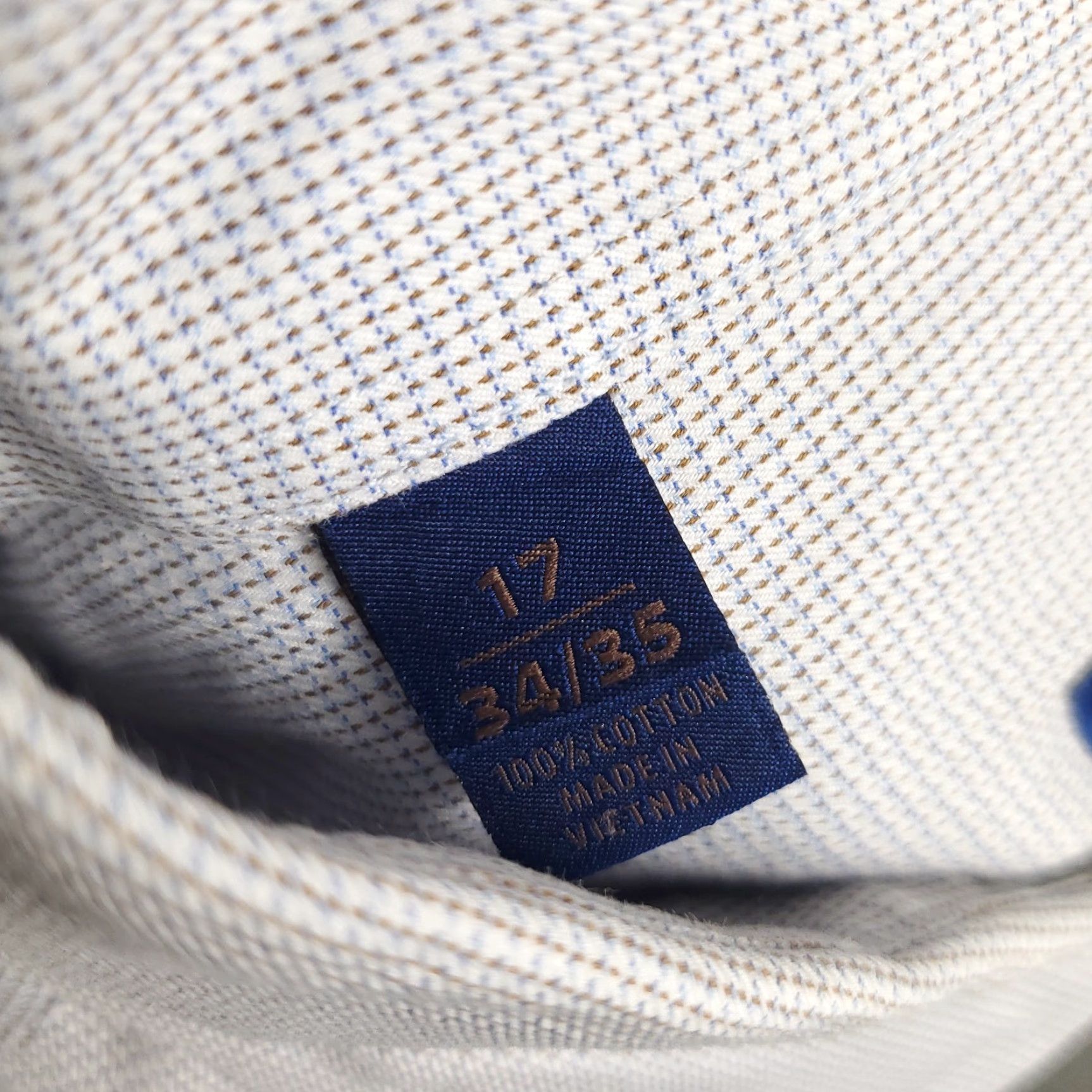 David Donahue David Donahue Shirt Mens Dress Shirt Long Sleeve Button Up Blue 17 Collared Classic Modern Pockets Non-Iron Size 46R - 7 Thumbnail