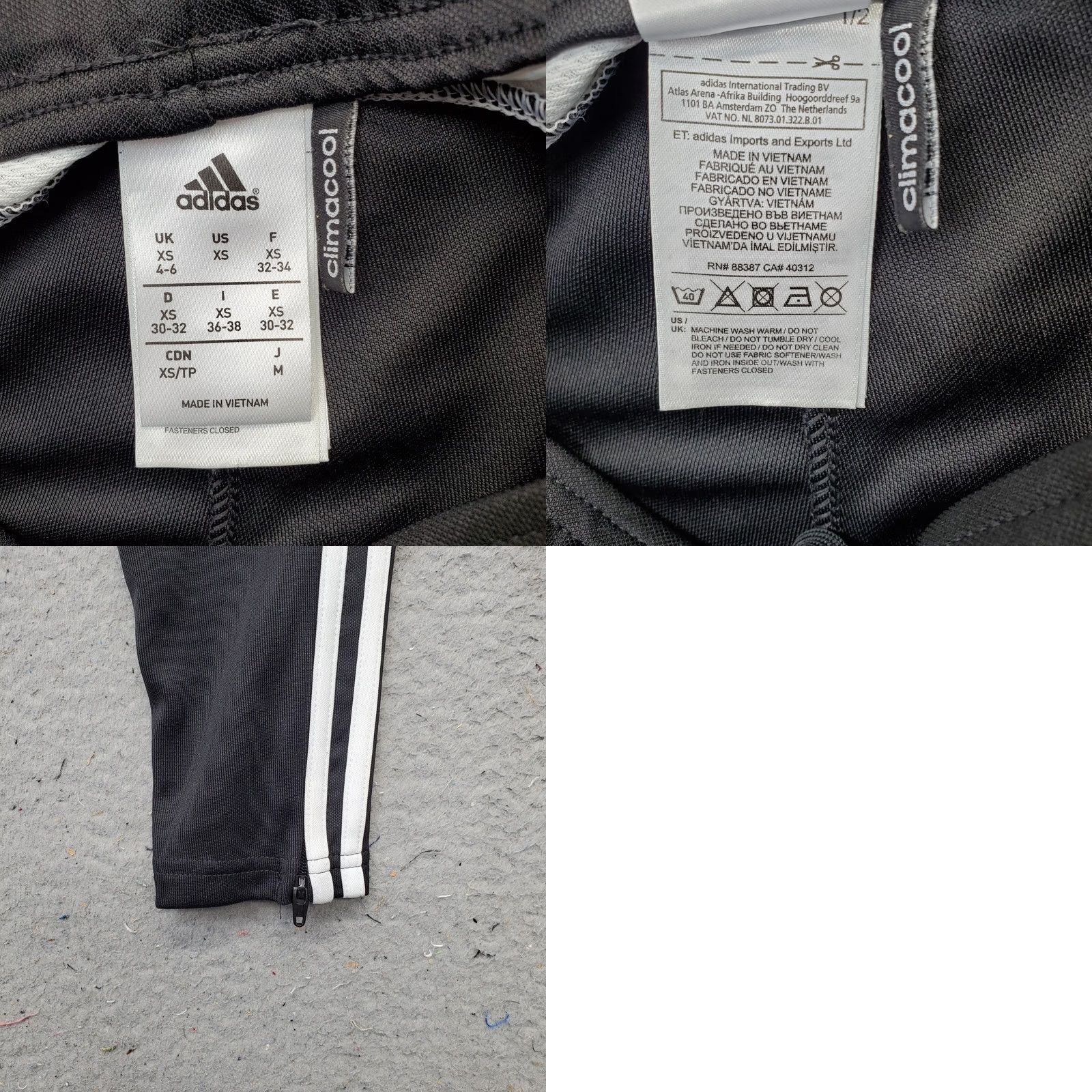 Adidas Adidas Climacool Track Pants Womens XS Black Two Stripes Athletic Pull On Ankle Zip Size 26" / US 2 / IT 38 - 8 Thumbnail