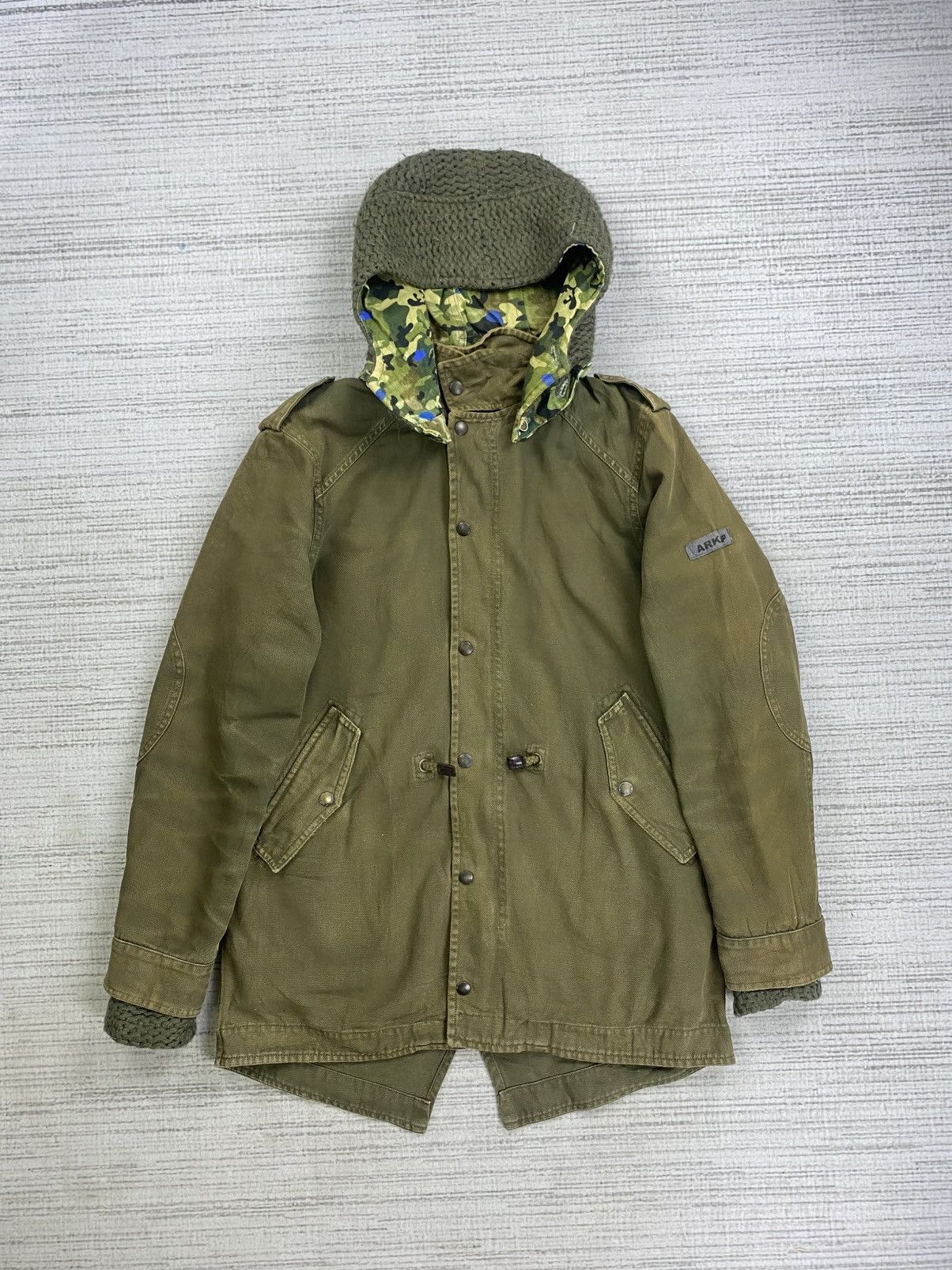 Vintage Vintage Arkap Military Made In Italy Canvas Hoodie Jacket Size US M / EU 48-50 / 2 - 5 Thumbnail