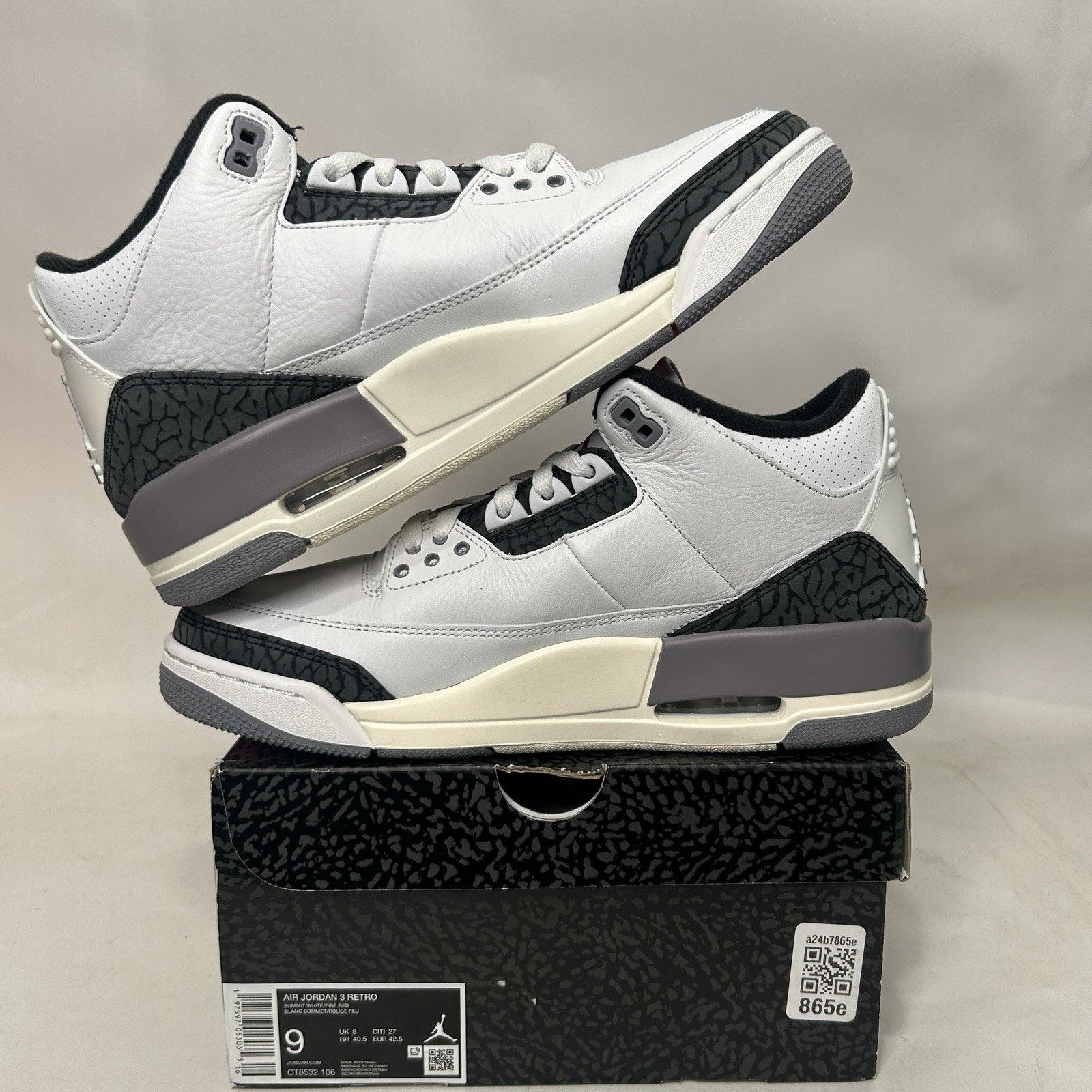 Jordan Brand Nike Air Jordan 3 Retro OG “Cement Grey” Size US 9 / EU 42 - 3 Thumbnail