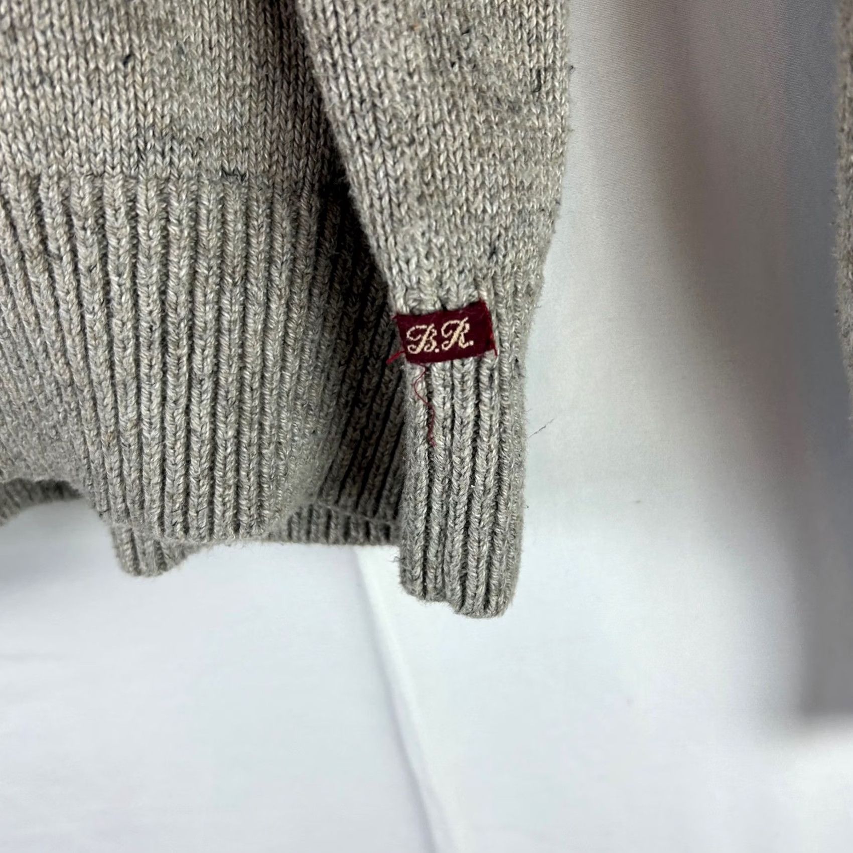 Banana Republic Banana Republic Heritage Mens Gray Speckled 1/4 Zip Sweater Size S 100 Cotton Size US S / EU 44-46 / 1 - 5 Thumbnail