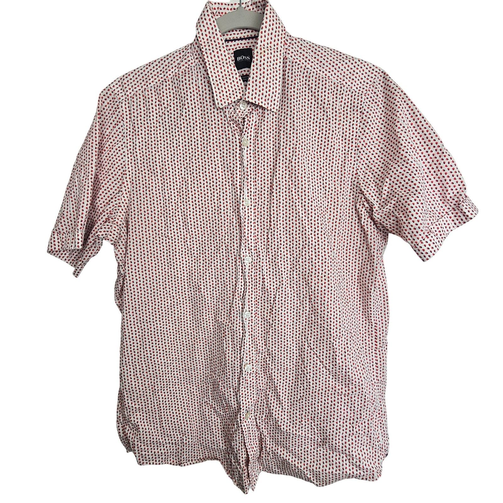 Hugo Boss Boss Hugo Boss Mens Geometric Print Shirt Size S Regular Fit Size US S / EU 44-46 / 1 - 1 Thumbnail
