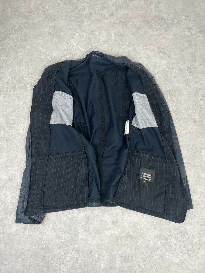Marithe + Francois Girbaud 2000s Marithé + François Girbaud Dark Grey Printed Abstract Blazer Jacket Size 42R - 10 Thumbnail