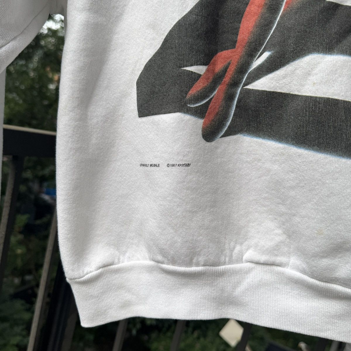 Vintage 80s Thrashed Faded Kostabi Art Sweatshirt ERD Grunge Size US L / EU 52-54 / 3 - 10 Thumbnail