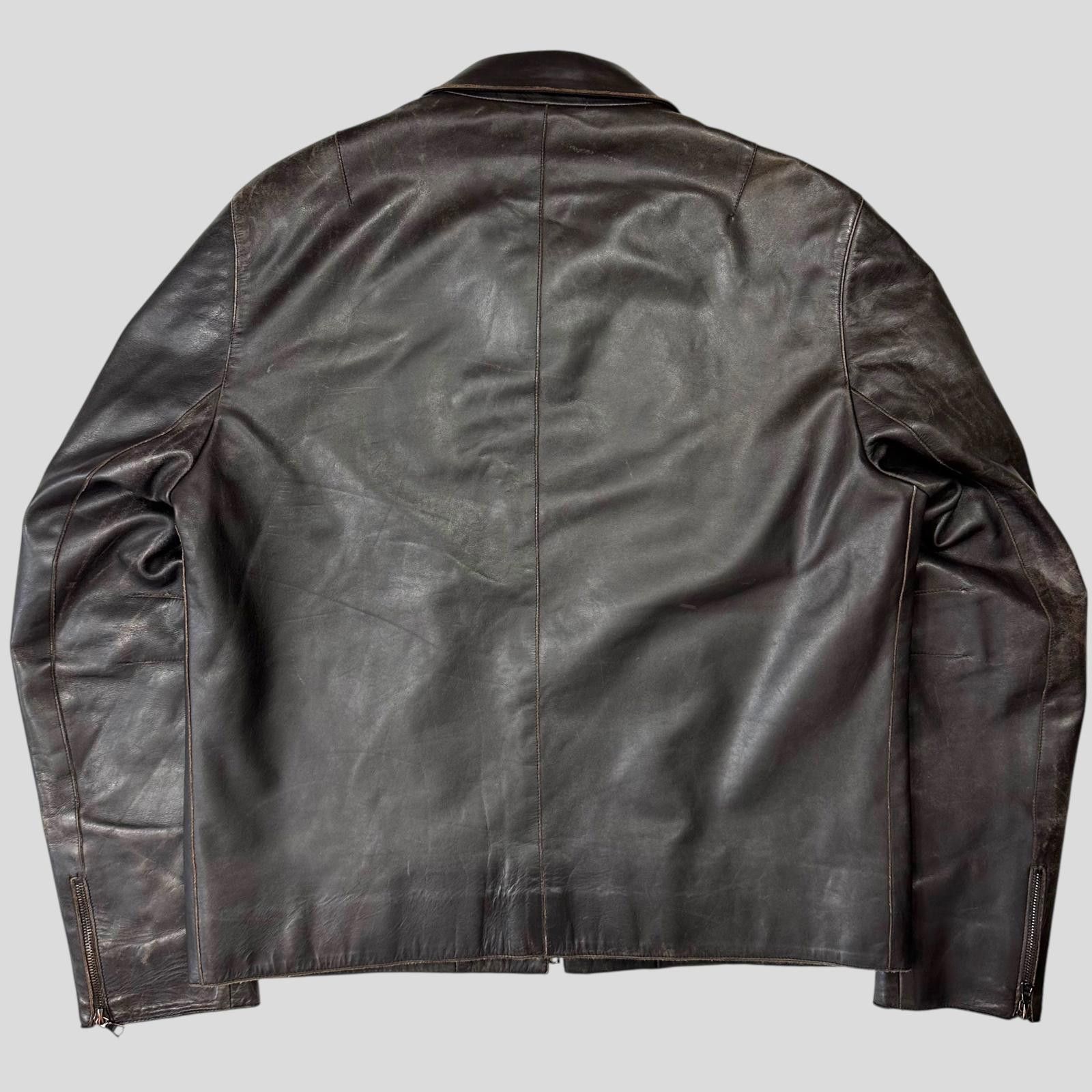 Neil Barrett Neil Barrett AW00 Leather Moto Backpack Jacket - M/L Size US L / EU 52-54 / 3 - 9 Thumbnail