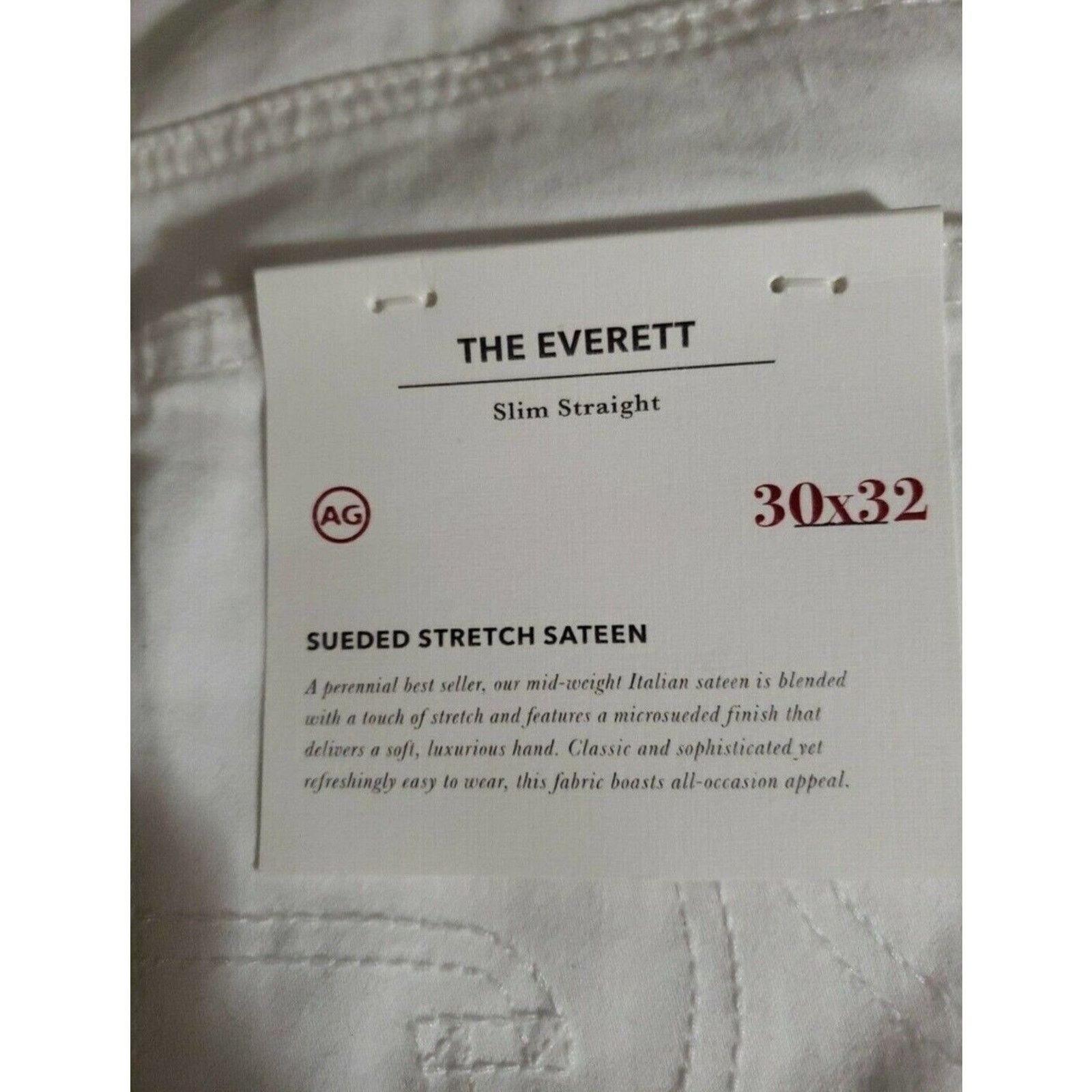 AG Adriano Goldschmied AG Adriano Goldschmied The Everett Slim 5 Pocket Pants White Size US 30 / EU 46 - 8 Thumbnail