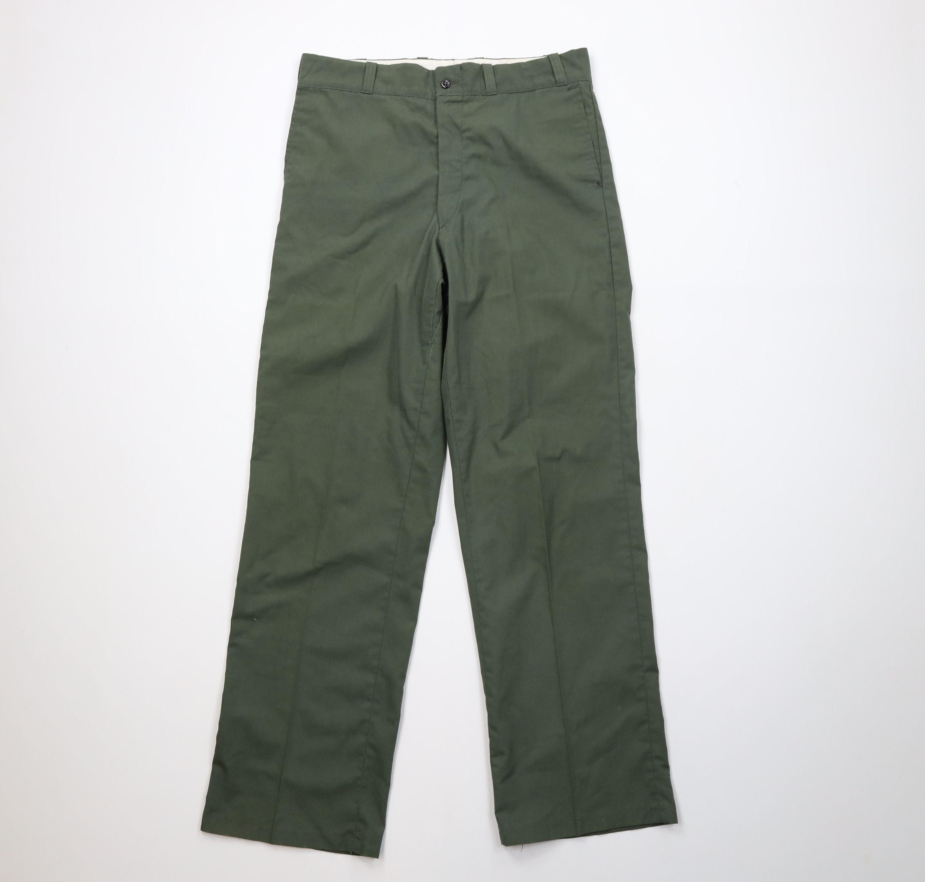 Vintage Vintage 60s Streetwear Wide Leg Chino Pants Green USA Size US 34 / EU 50 - 1 Thumbnail