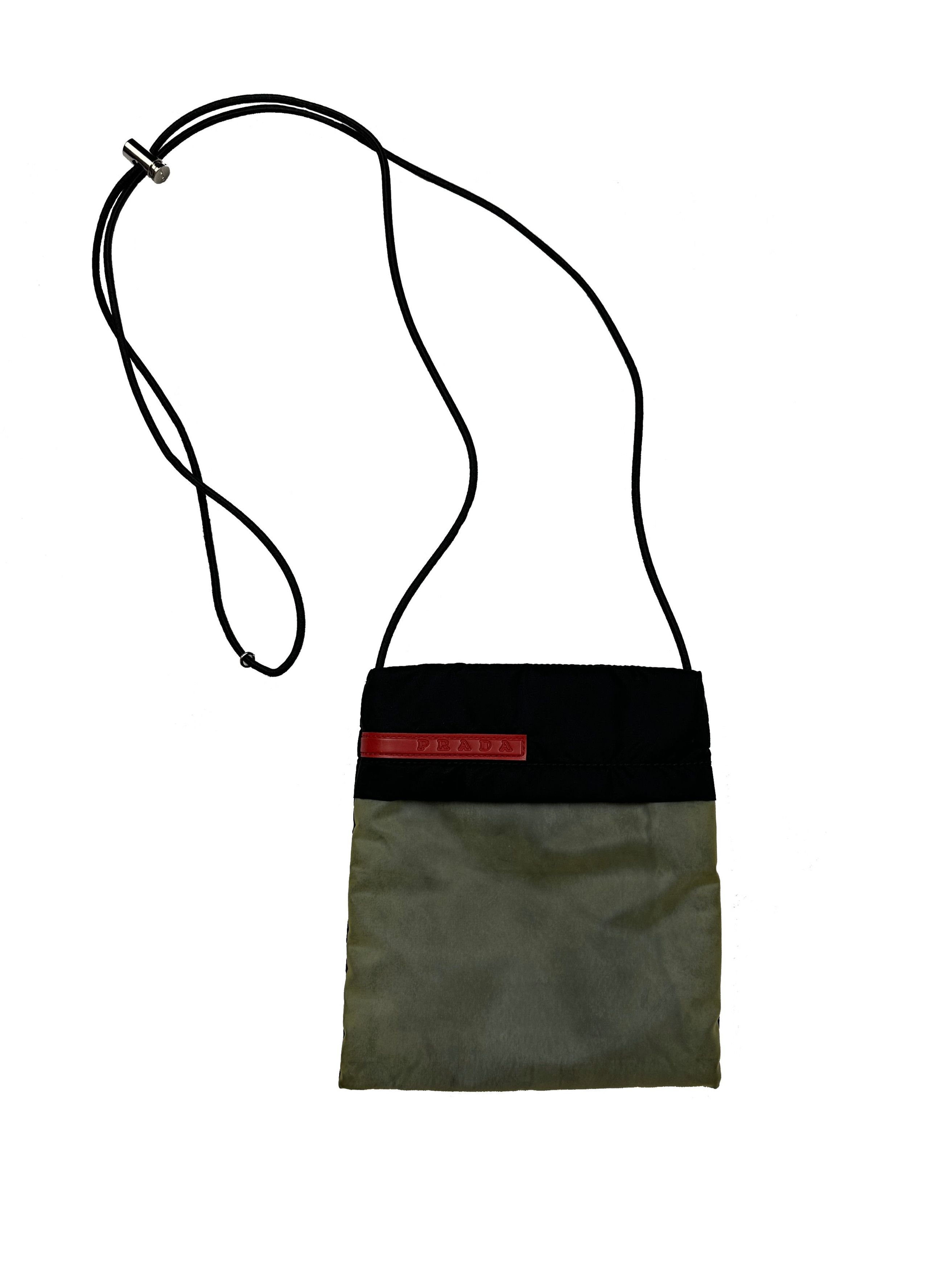 Ss1999 Prada Sport Runway Nylon Mini Shoulder / Waist Bag in Black, Men's