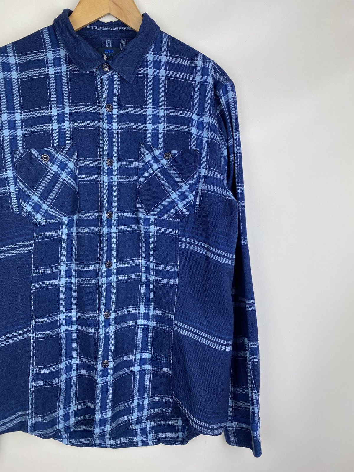 Edwin Edwin Indigo men’s long sleeve checked merge shirt size M Size US M / EU 48-50 / 2 - 3 Thumbnail