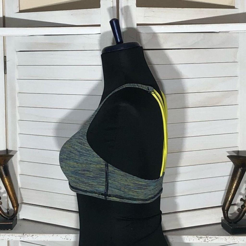 Lululemon Lululemon Bra Sports Padded Strap Back Stretch Blue Yellow S Size ONE SIZE - 6 Thumbnail