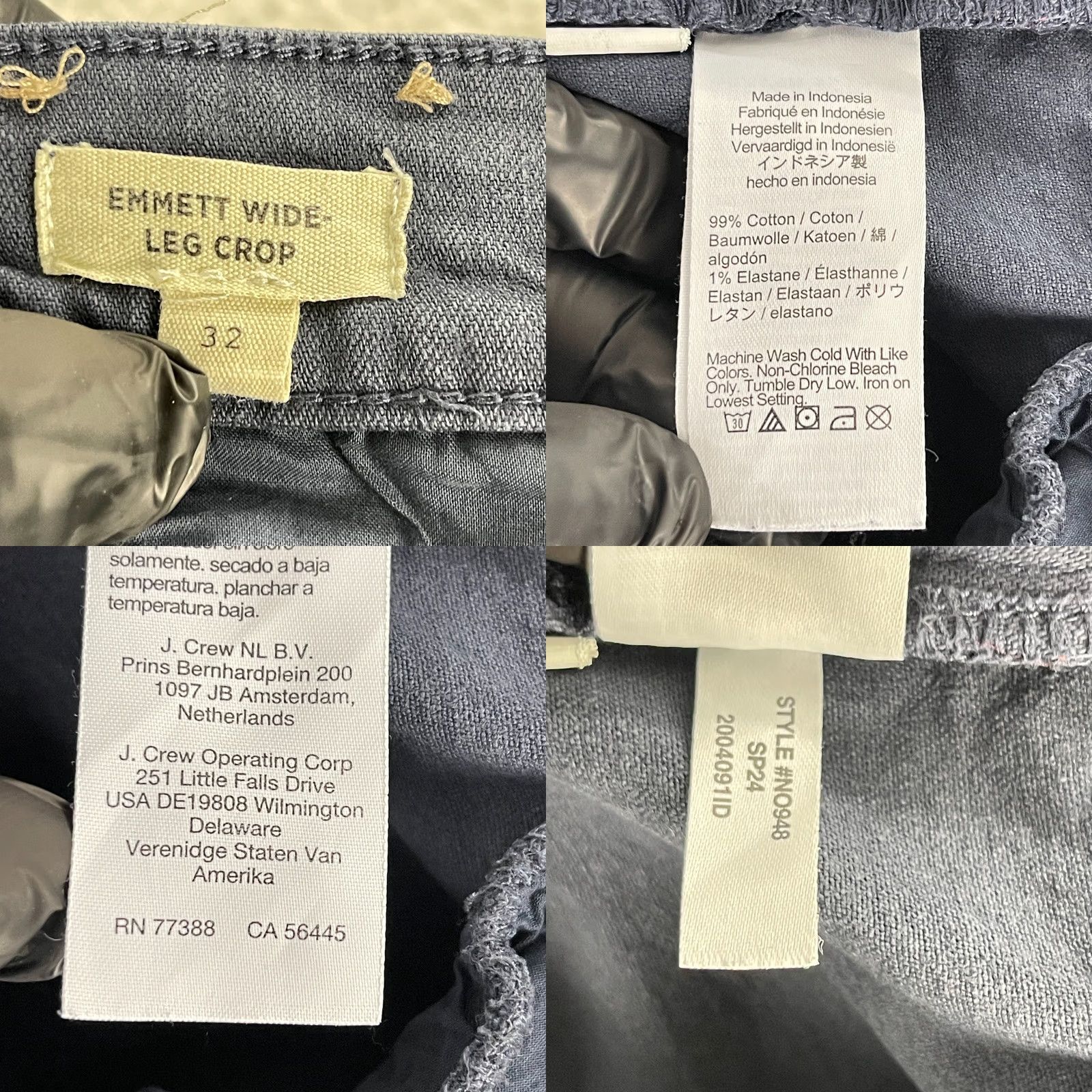 Madewell Madewell Emmett Pants Womens Size 32 Blue Wide-Leg Crop High-Rise Casual Pocket Pants Size 24" / US 00 / IT 34 - 10 Thumbnail