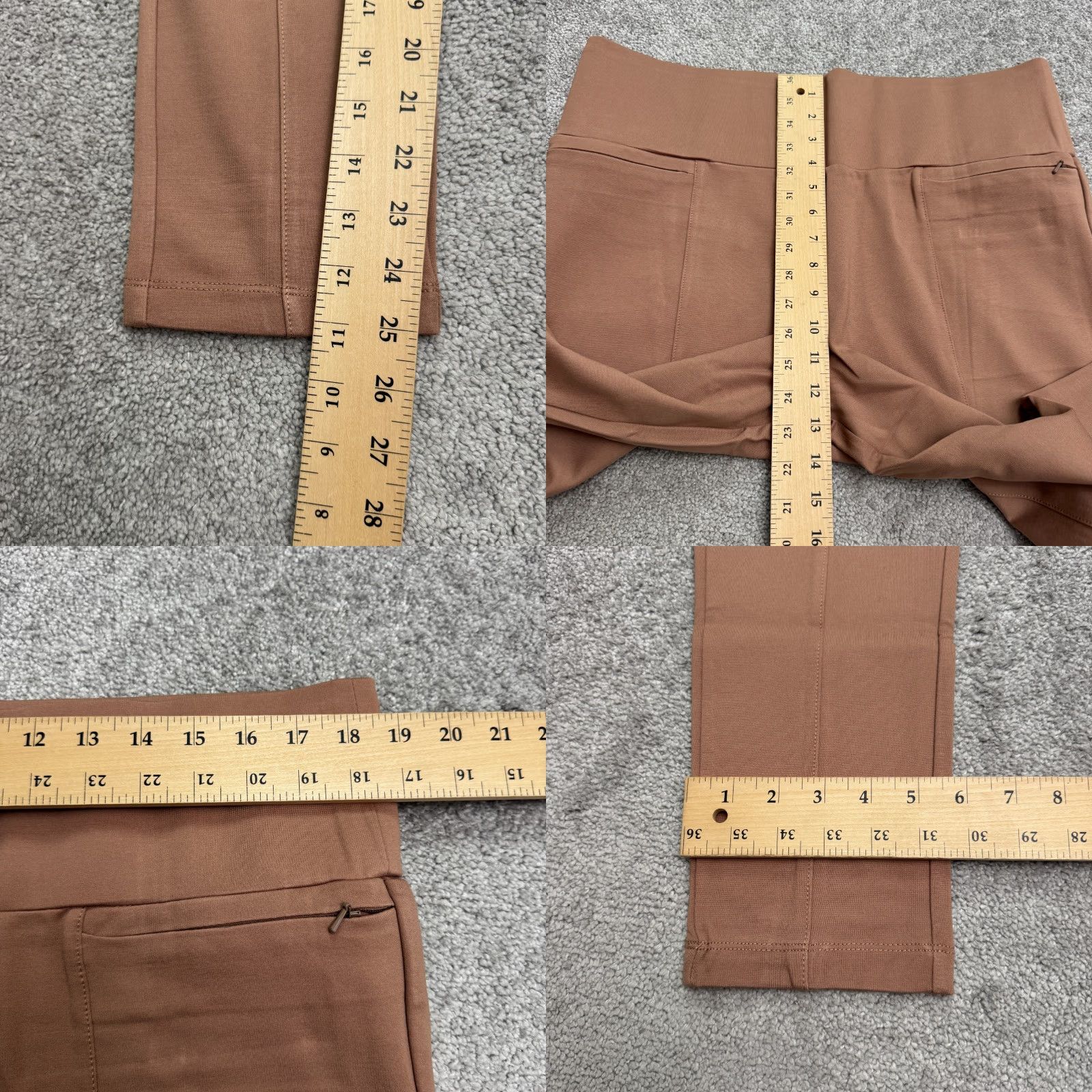 Vintage Betabrand Power Down Skinny Yoga Pants Womens XXL Petite Brown NWT 37x25 Pants Brown Yoga Sweatpants Women 2XL Petite Size 40" / US 18 - 8 Thumbnail