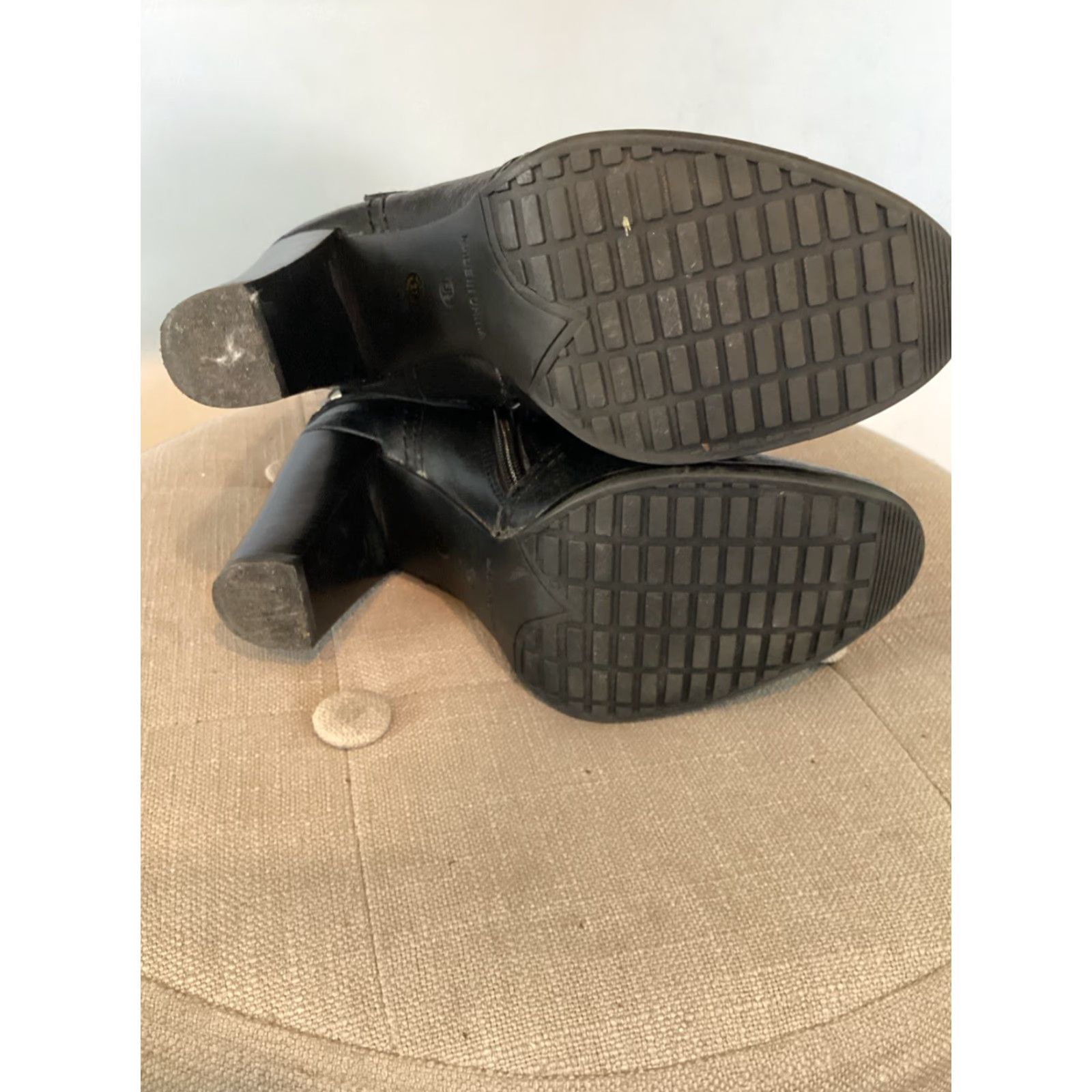 Vintage VINTAGE a.n.a Biker Boots Women Mid-Calf Leather Zipper Black 6.5 High Block Heel Studs Size US 6.5 / IT 36.5 - 7 Thumbnail