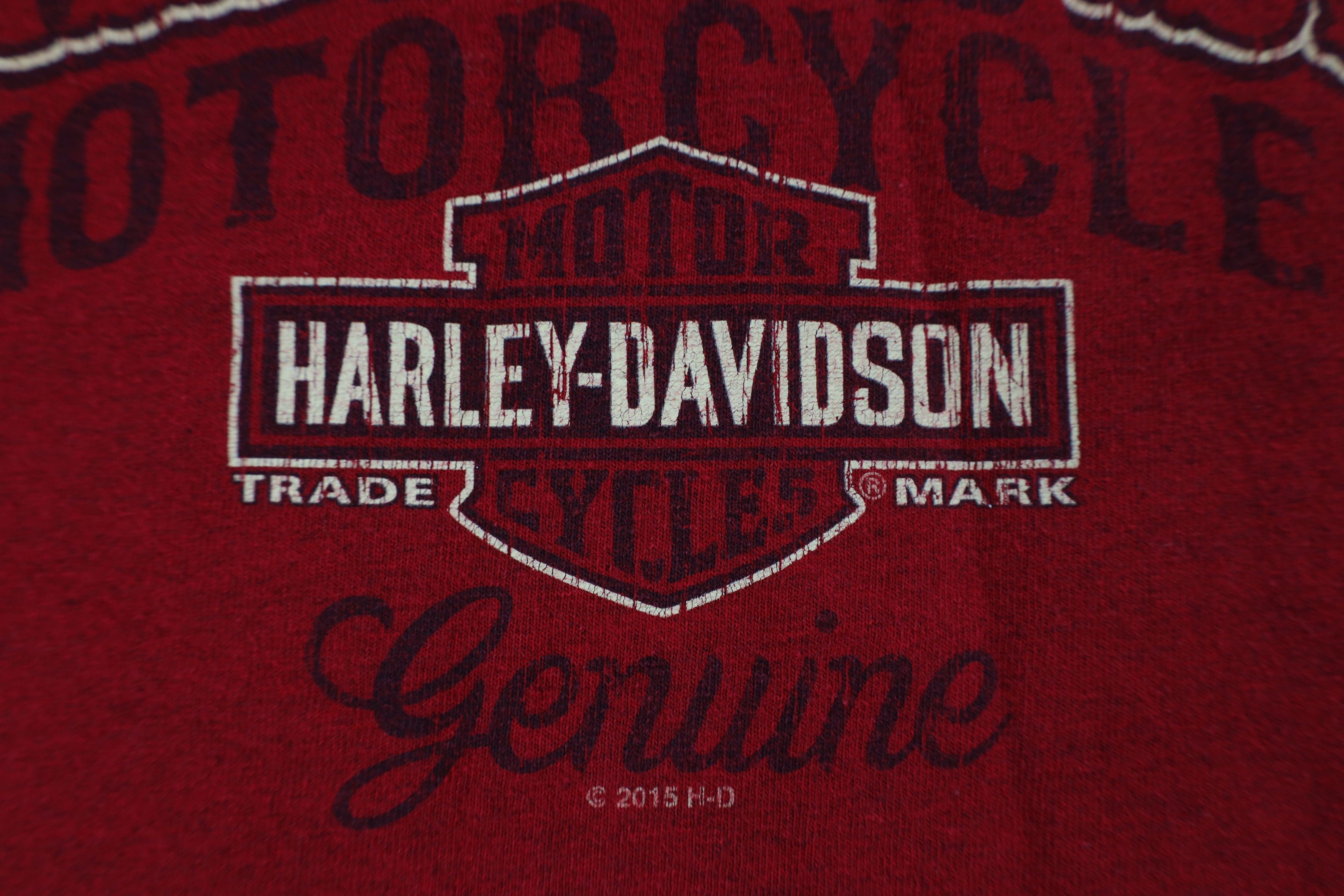 Harley Davidson × Vintage Vintage Y2K Harley Davidson Spell Out Big Logo T-Shirt Red Size US XXL / EU 58 / 5 - 5 Thumbnail