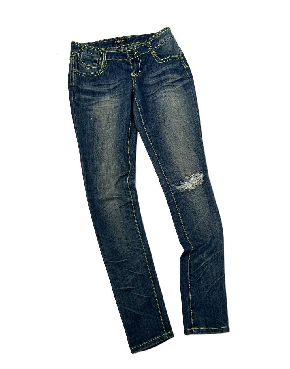 Balmain Balmain Decarnin Rust Washed Contrast Stitch Skinny Jeans Size 26" / US 2 / IT 38 - 2 Thumbnail