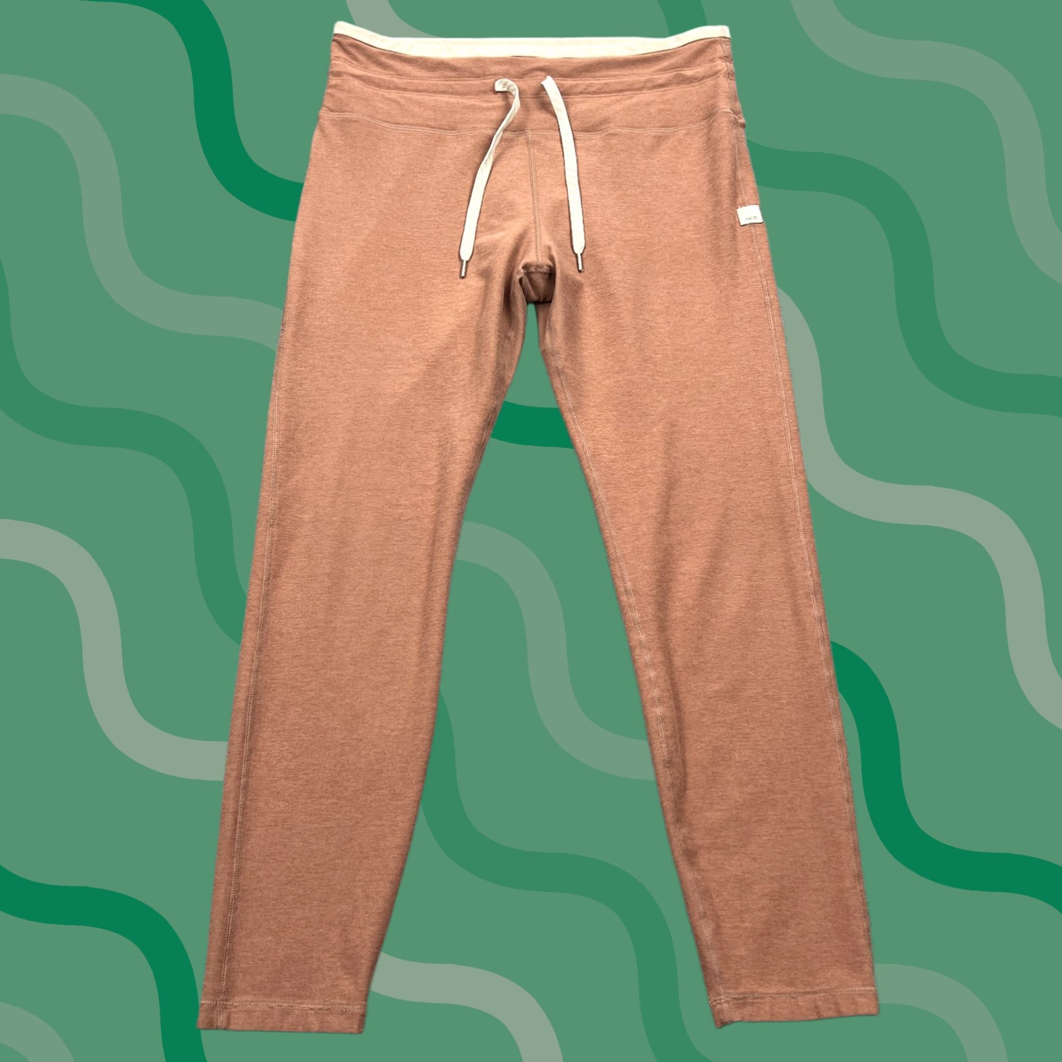 Vuori Vuori Vibe Elevation Leggings Women's L Terracotta Drawstring Yoga Gym VW452 Size 36" / US 14 / IT 50 - 1 Thumbnail