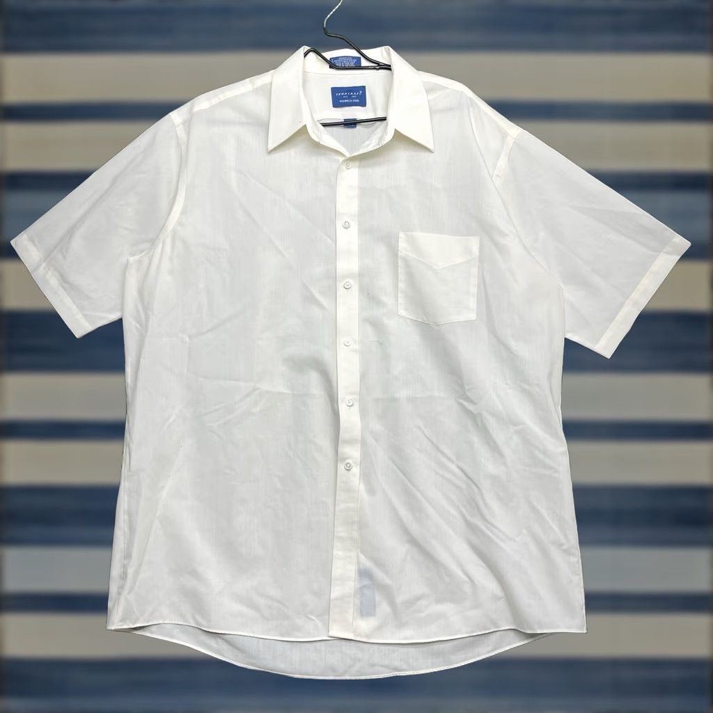 Vintage Towncraft Shirt Mens XL White Short Sleeve Button-Up Wrinkle Resistant Classic Casual Business Preppy Dagger Size US XL / EU 56 / 4 - 1 Thumbnail