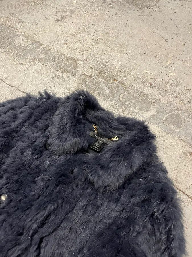 Marc Jacobs 2010s Marc Jacobs Navy Rabbit Fur Officer Jacket Size M / US 6-8 / IT 42-44 - 5 Thumbnail