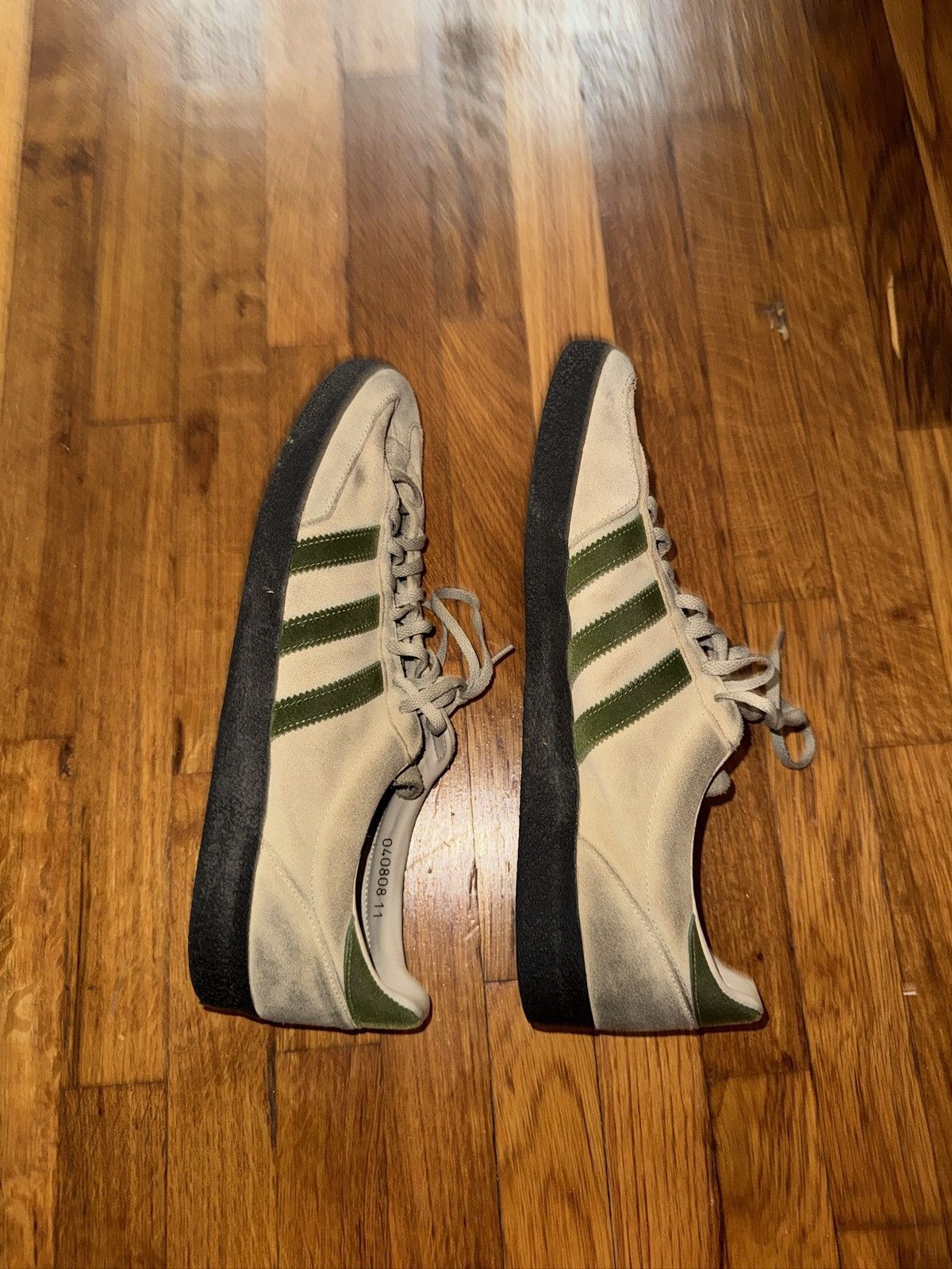 Adidas Adidas LOTHERTON Handball Spezial Suede Beige and green Size US 12.5 / EU 45-46 - 4 Thumbnail