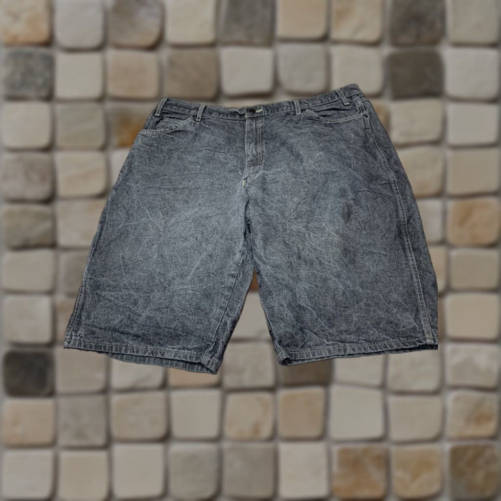 Dickies Dickies Men's Denim Work Shorts 42 Loose Fit ER305BK Black 14in Inseam Cargo Pockets Workwear Pants Mens Size US 42 / EU 58 - 1 Thumbnail
