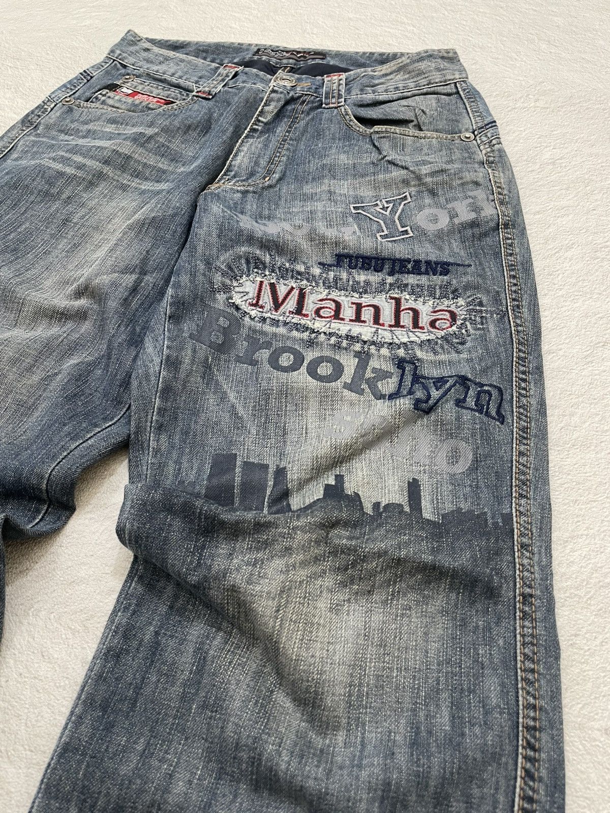 Fubu 2000s Fubu Retro Denim Embroidered Y2K Size US 27 - 3 Thumbnail