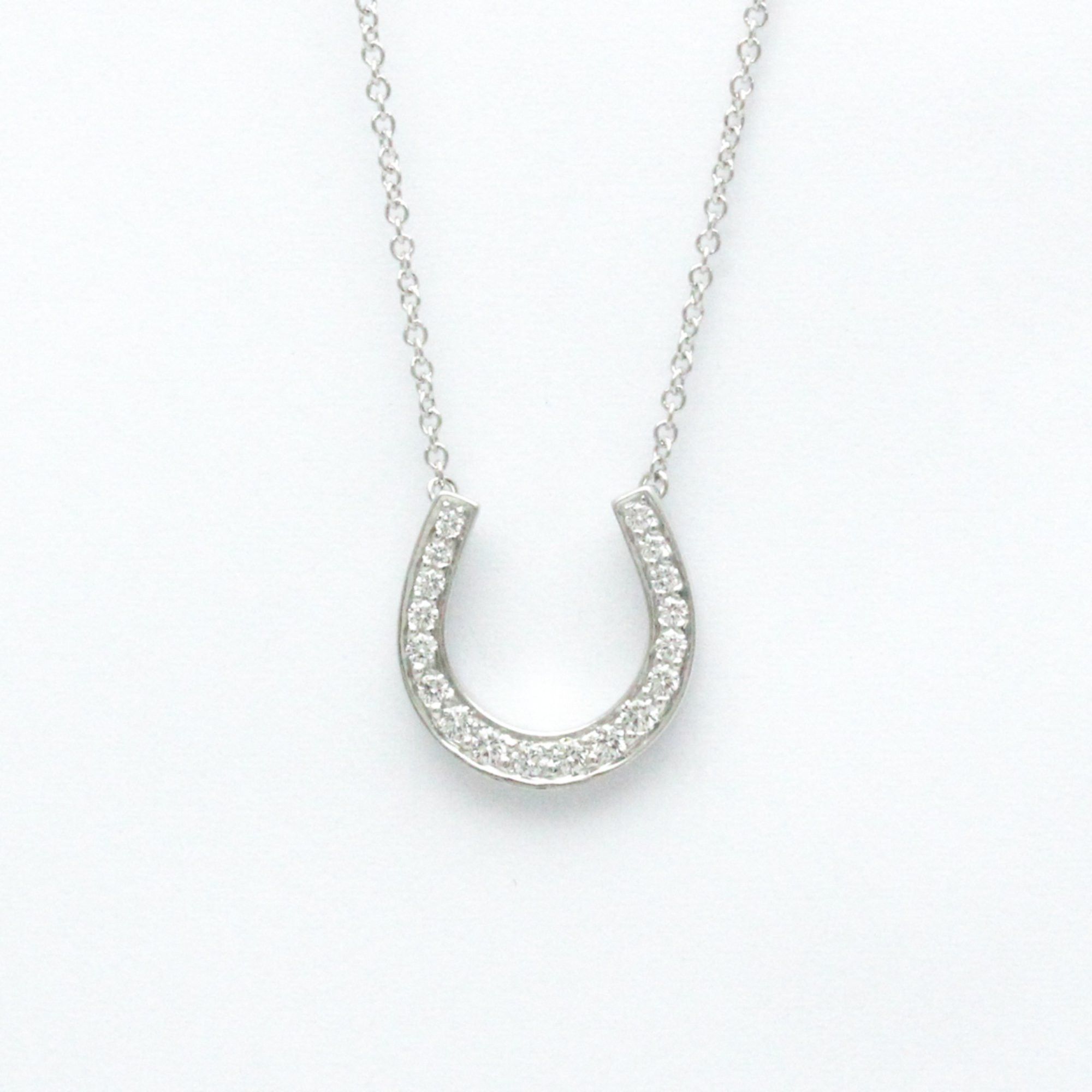 image of Tiffany Co Tiffany Horseshoe Diamond Necklace Platinum 950 Diamond Men,women Fashion Pendant Neckla