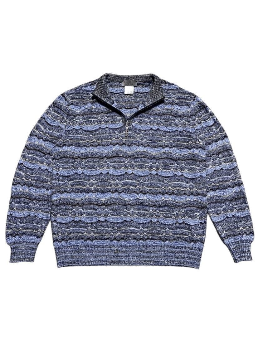 Missoni Vintage Missoni Multicolour Weave Cotton Viscose Zip Sweater Size US XL / EU 56 / 4 - 1 Thumbnail