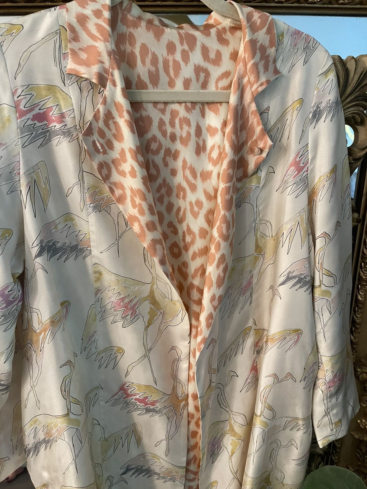 Other La Prestic Quiston Cream Printed Jacket Crane Leopard 100% Size XS / US 0-2 / IT 36-38 - 3 Thumbnail