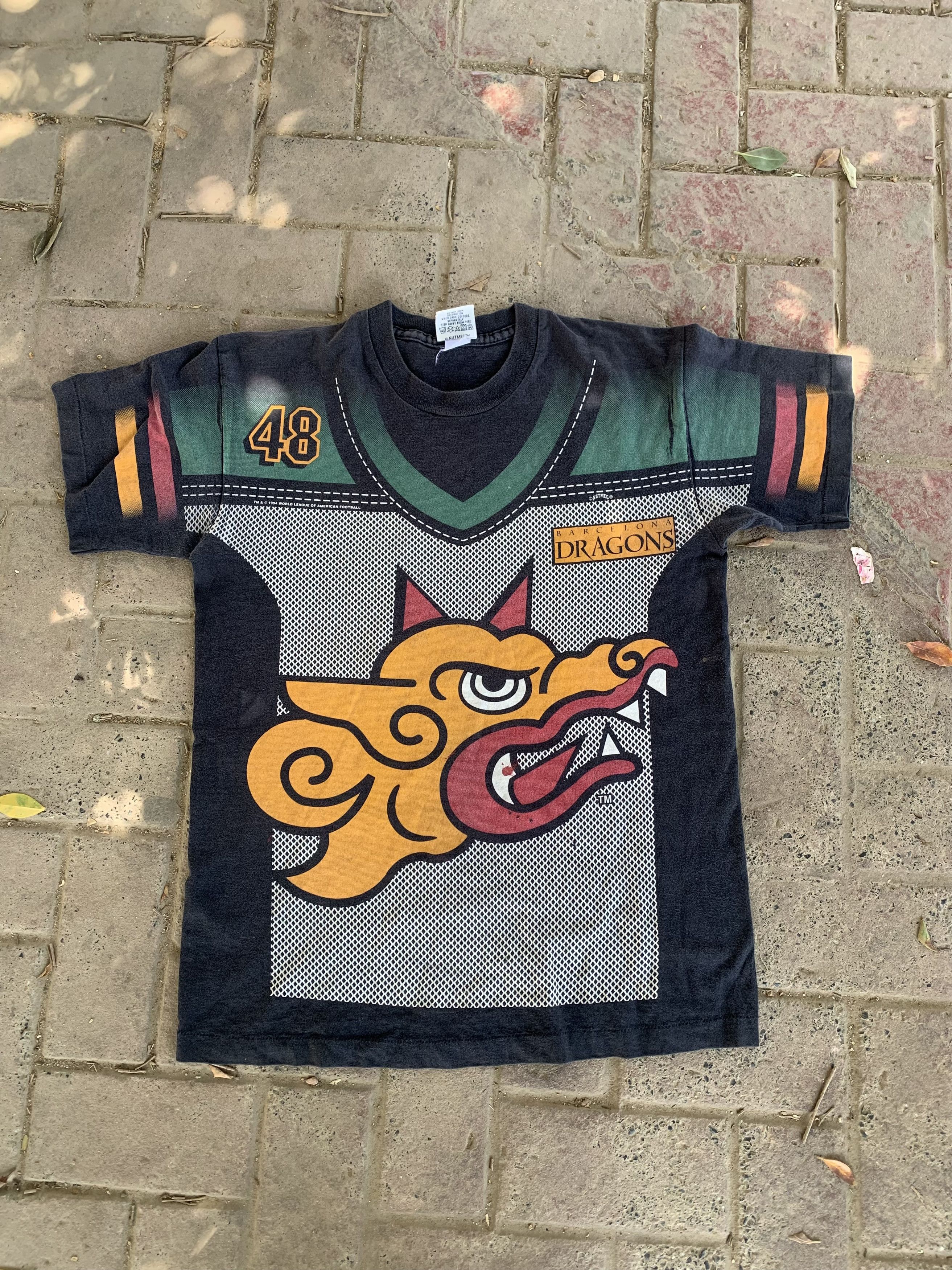 NFL × Vintage VTG AOP 1994 Nutmeg Mills BARCELONA DRAGONSxSINGLE STITCH Size US M / EU 48-50 / 2 - 1 Thumbnail