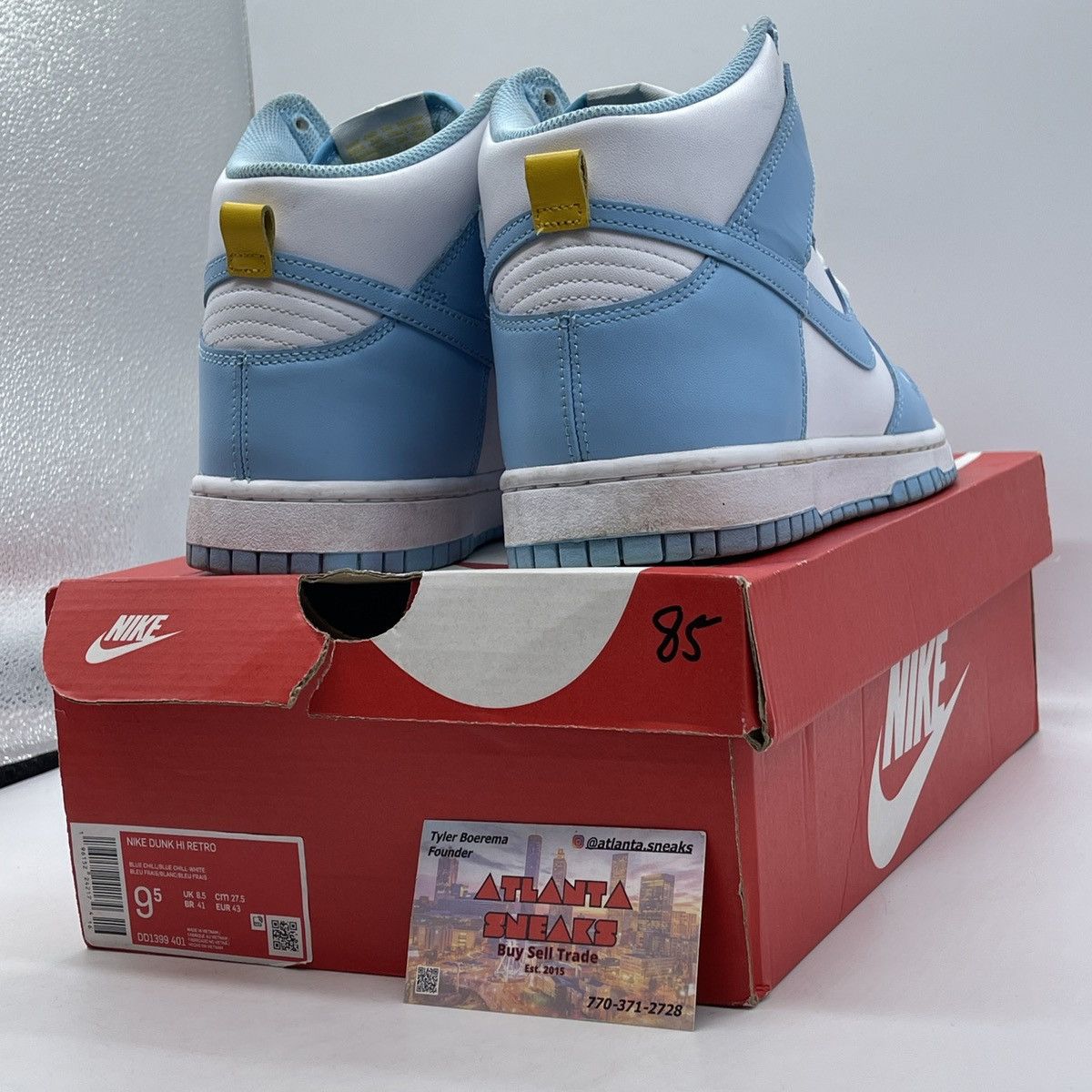Nike Dunk high blue chill Size US 9.5 / EU 42-43 - 5 Thumbnail