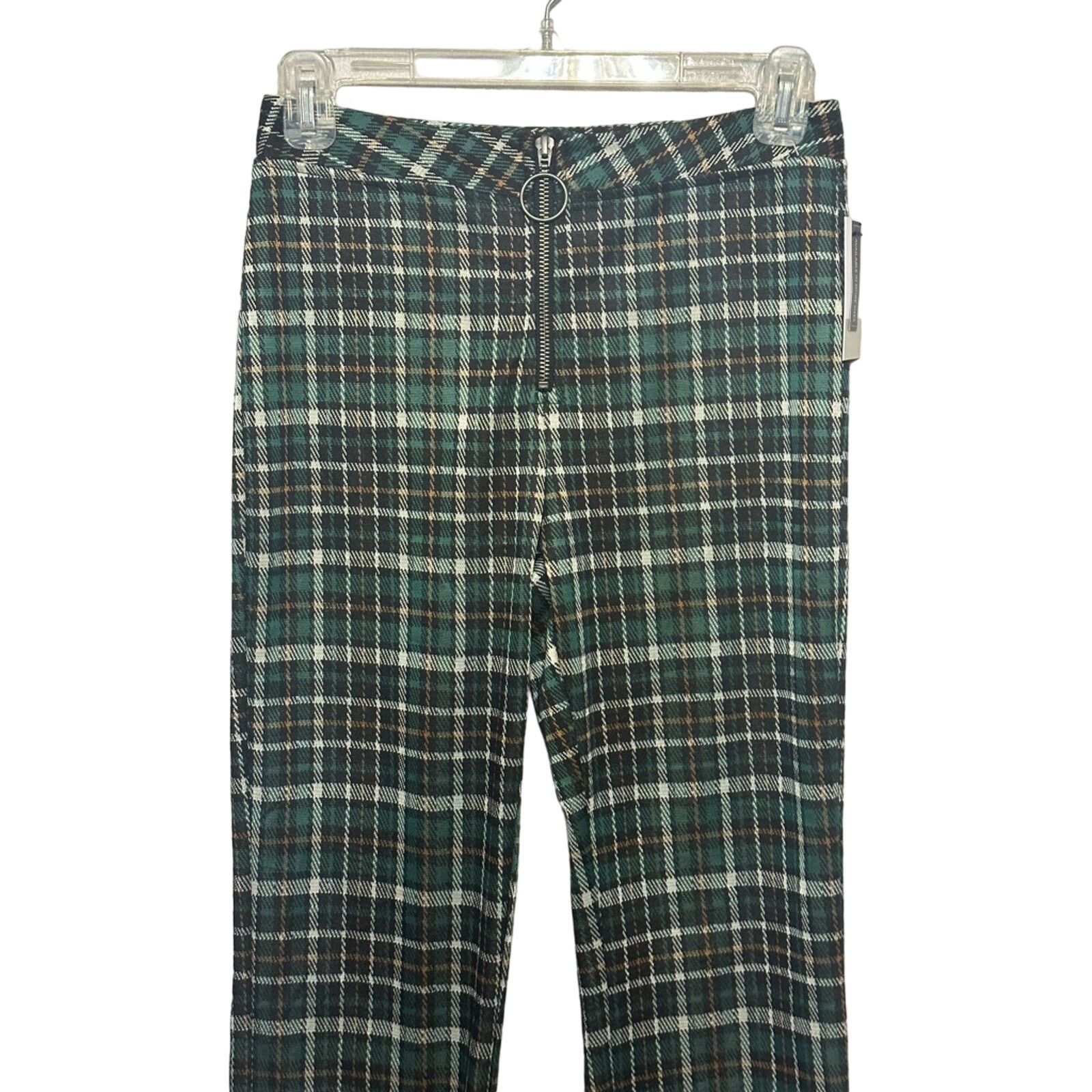 BP. BP Flare Pants Plaid High-Rise Waist Soft Green W XS NWT Size 26" / US 2 / IT 38 - 2 Thumbnail