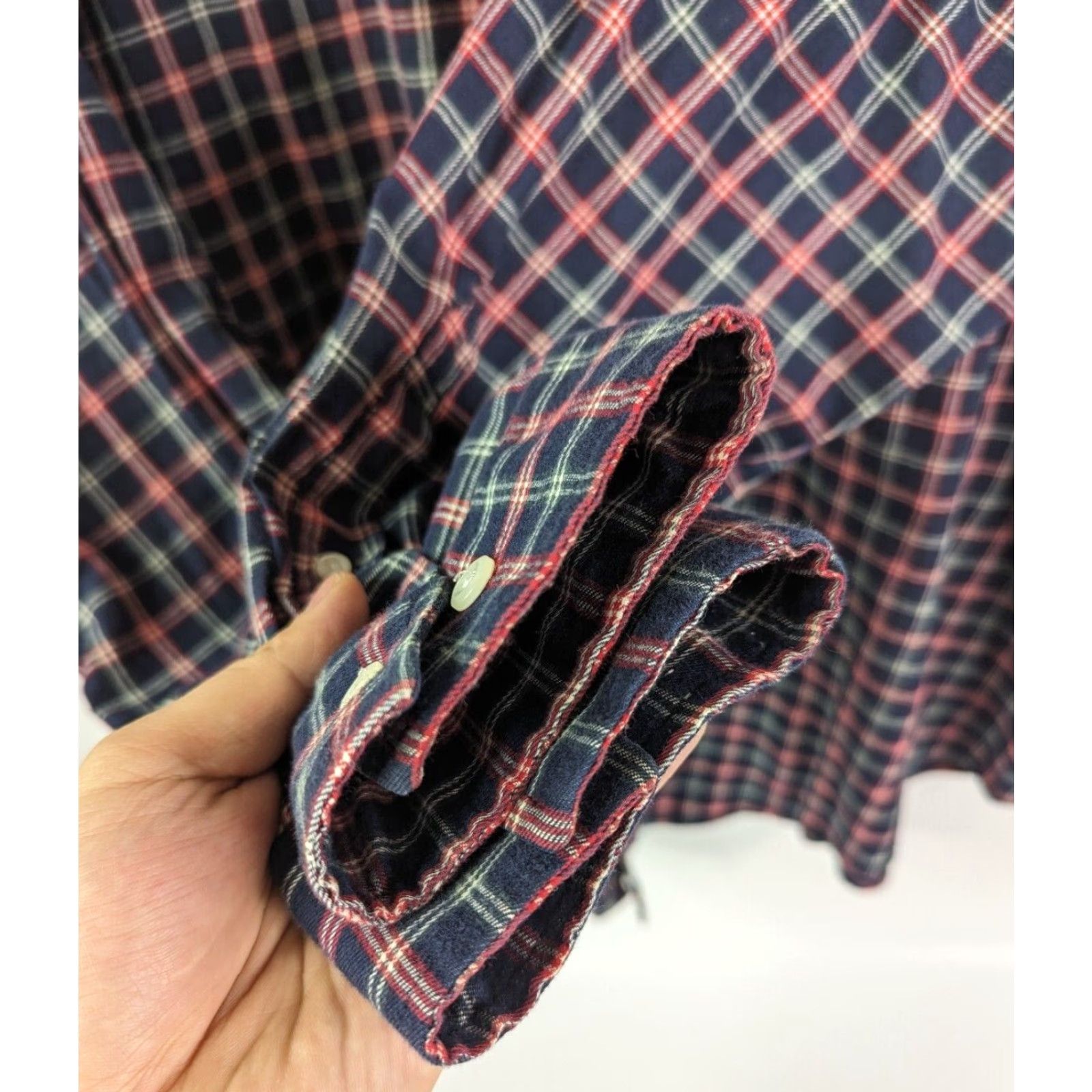 Croft & Barrow Croft & Barrow Button Up Shirt Plaid Navy Multicolor 2XB Big & Tall Men’s Long Sleeve Cotton Blend Stretch Rounded Shirttail Hem Chest Pocket Size US XXL / EU 58 / 5 - 3 Thumbnail
