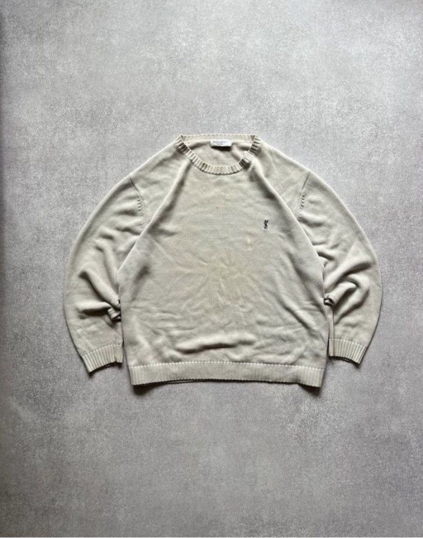 Vintage × Yves Saint Laurent Vintage YSL Yves Saint Lauren Destroyed Knit Sweater Y2K XL Size US L / EU 52-54 / 3 - 1 Thumbnail