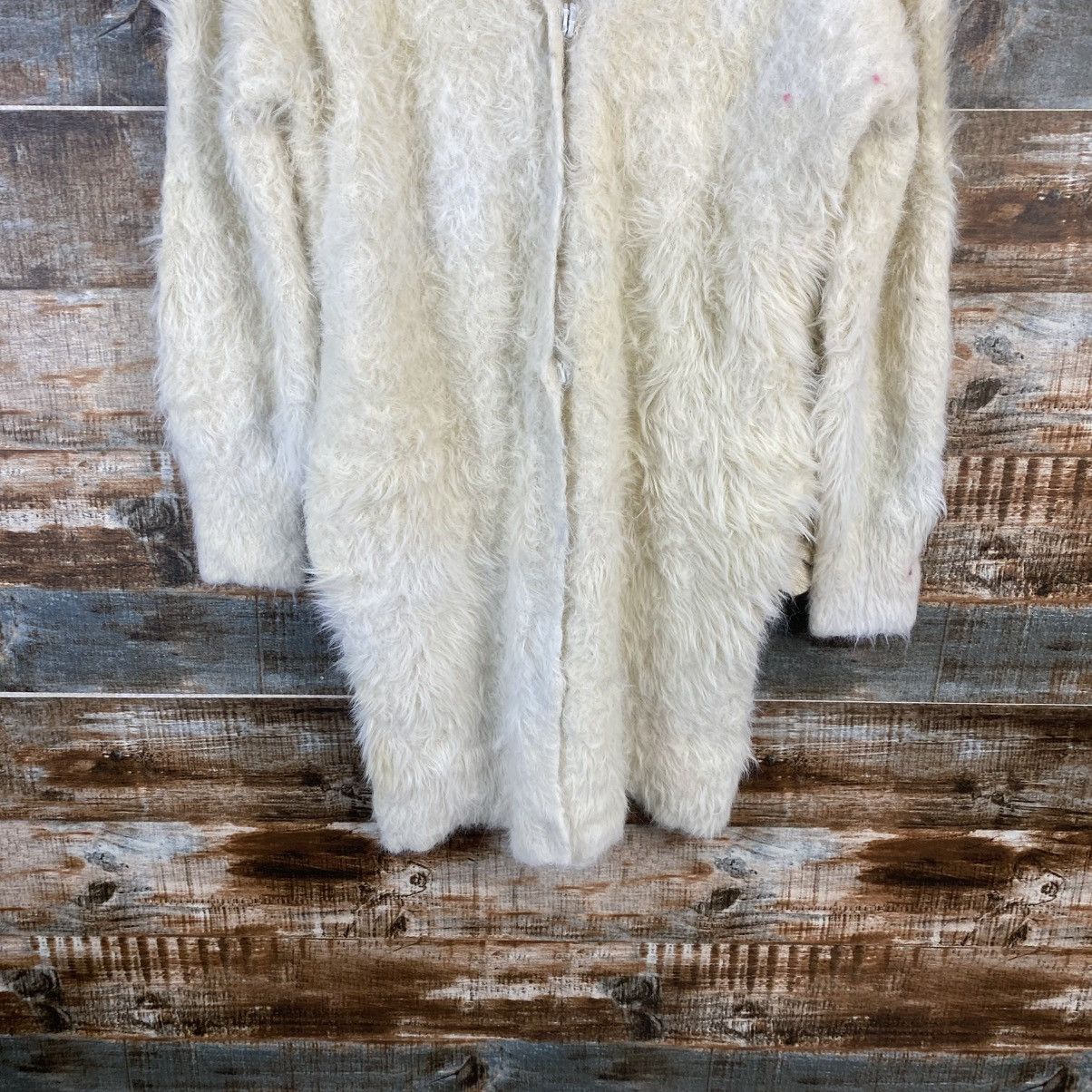 Vintage DL Aunt Maries White Mohair Cardigan Knitwear #C1169 Size M / US 6-8 / IT 42-44 - 6 Thumbnail