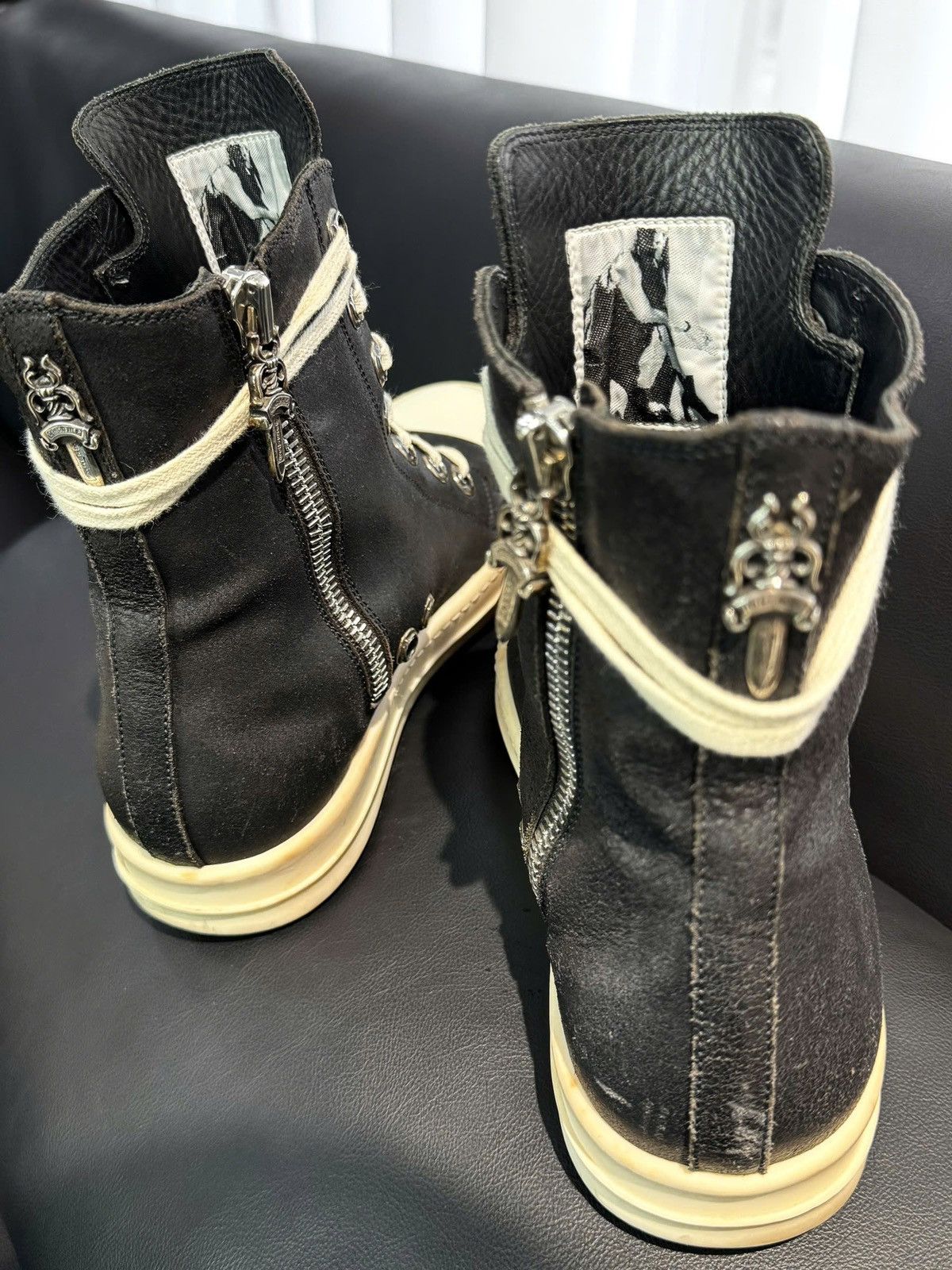 Chrome Hearts × Rick Owens RAREST Rick Owens x Chrome Hearts Mainline High Top Sneaker Size US 7.5 / EU 40-41 - 1 Thumbnail