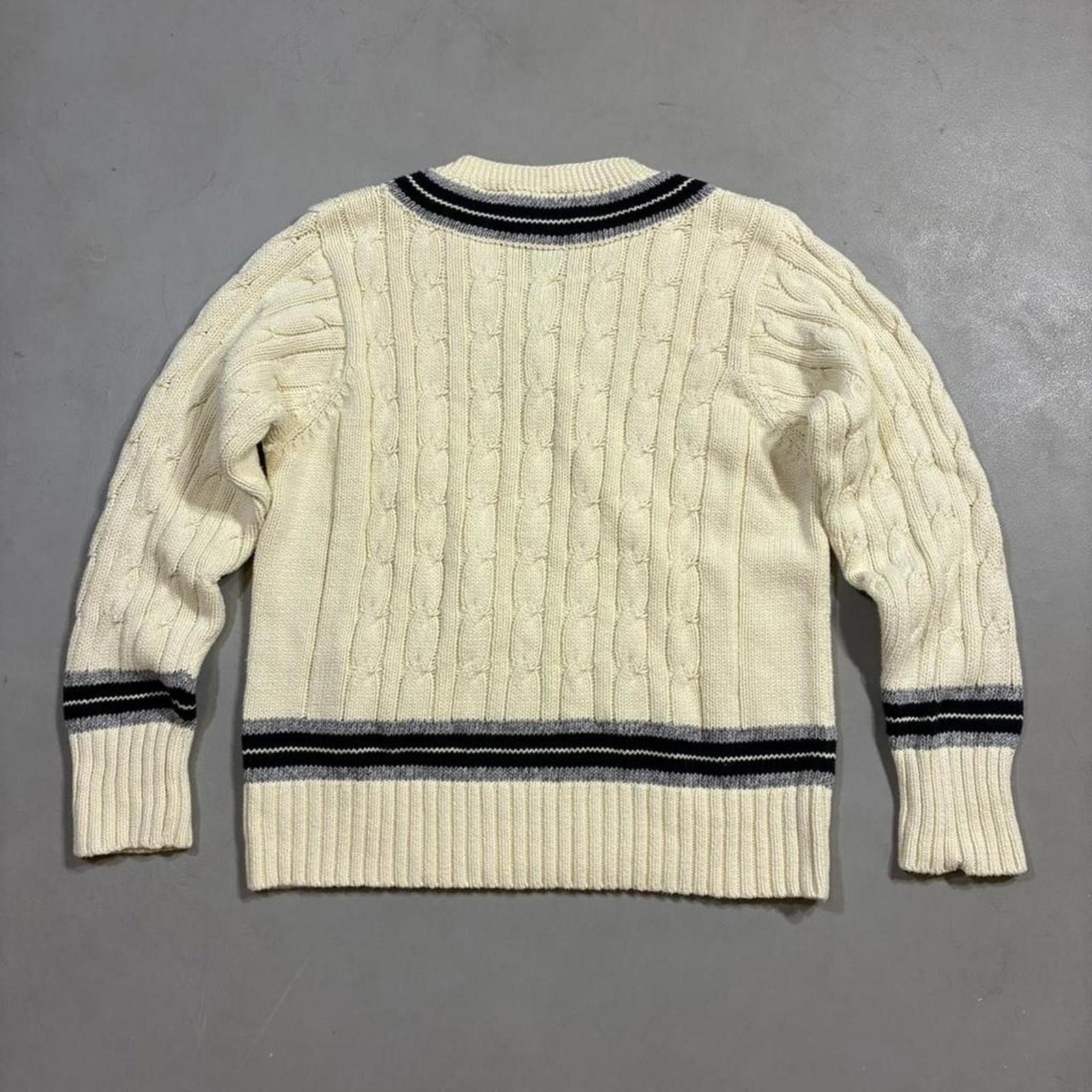 Other Vintage Heavyweight Knit Cricket Sweater ~ 100% Peru Cotton Size US XL / EU 56 / 4 - 4 Thumbnail